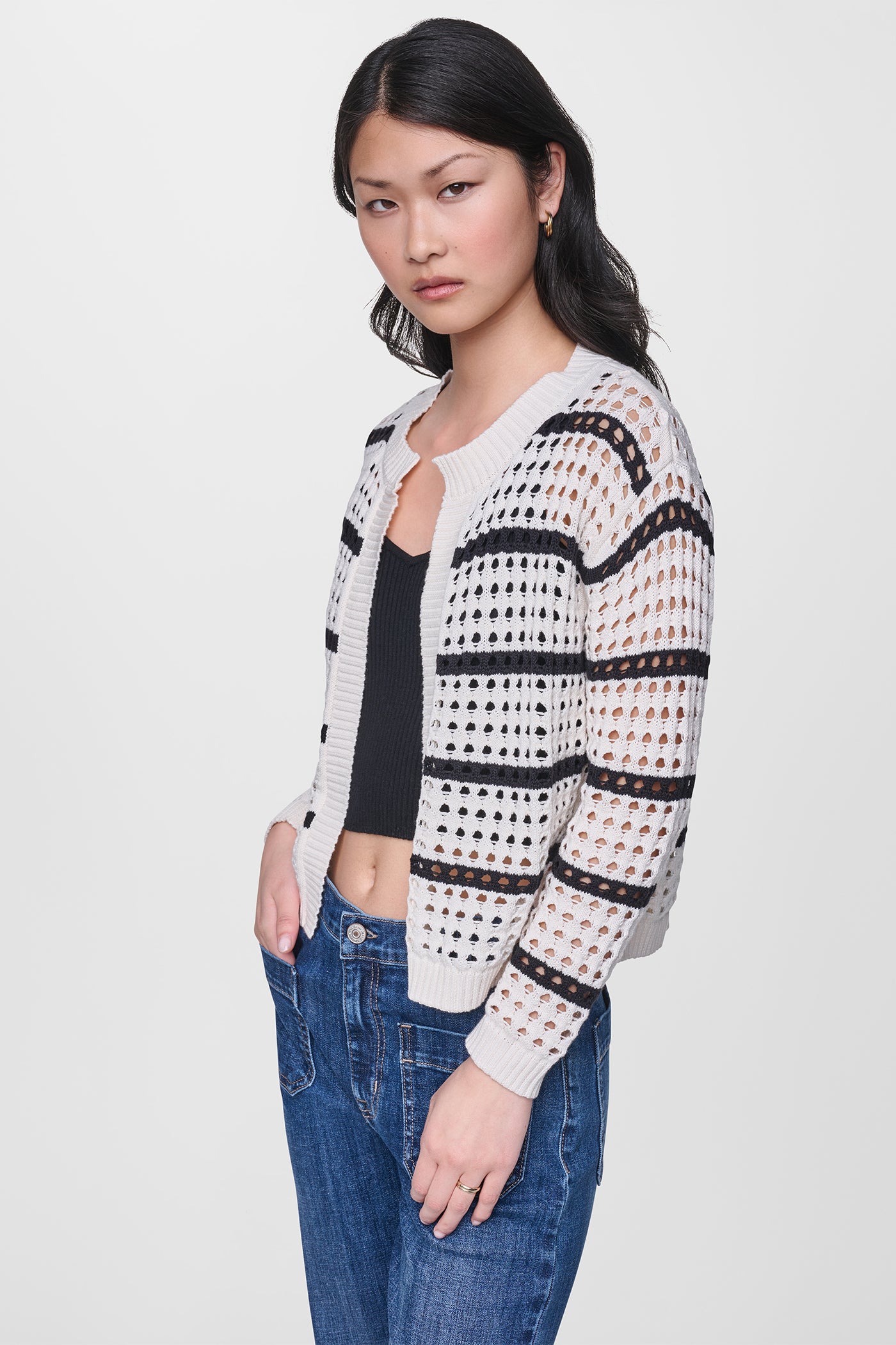 OPEN STITCH STRIPE CARDIGAN VIEW 4 | WOMEN'S SWEATERS & TOPS