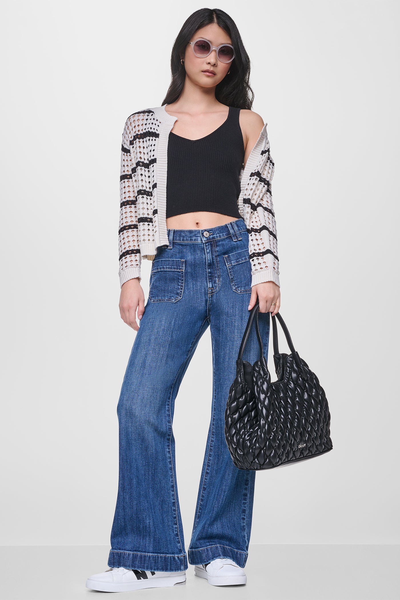 OPEN STITCH STRIPE CARDIGAN VIEW 6 | WOMEN'S SWEATERS & TOPS
