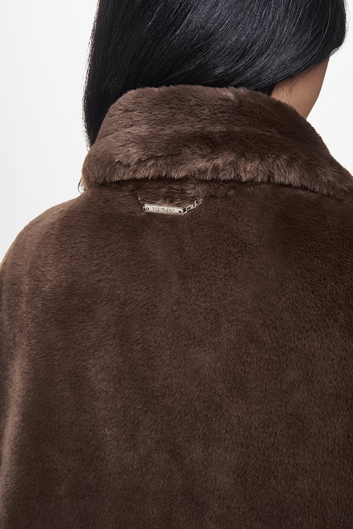 ASYMMETRICAL FAUX FUR PONCHO VIEW 2