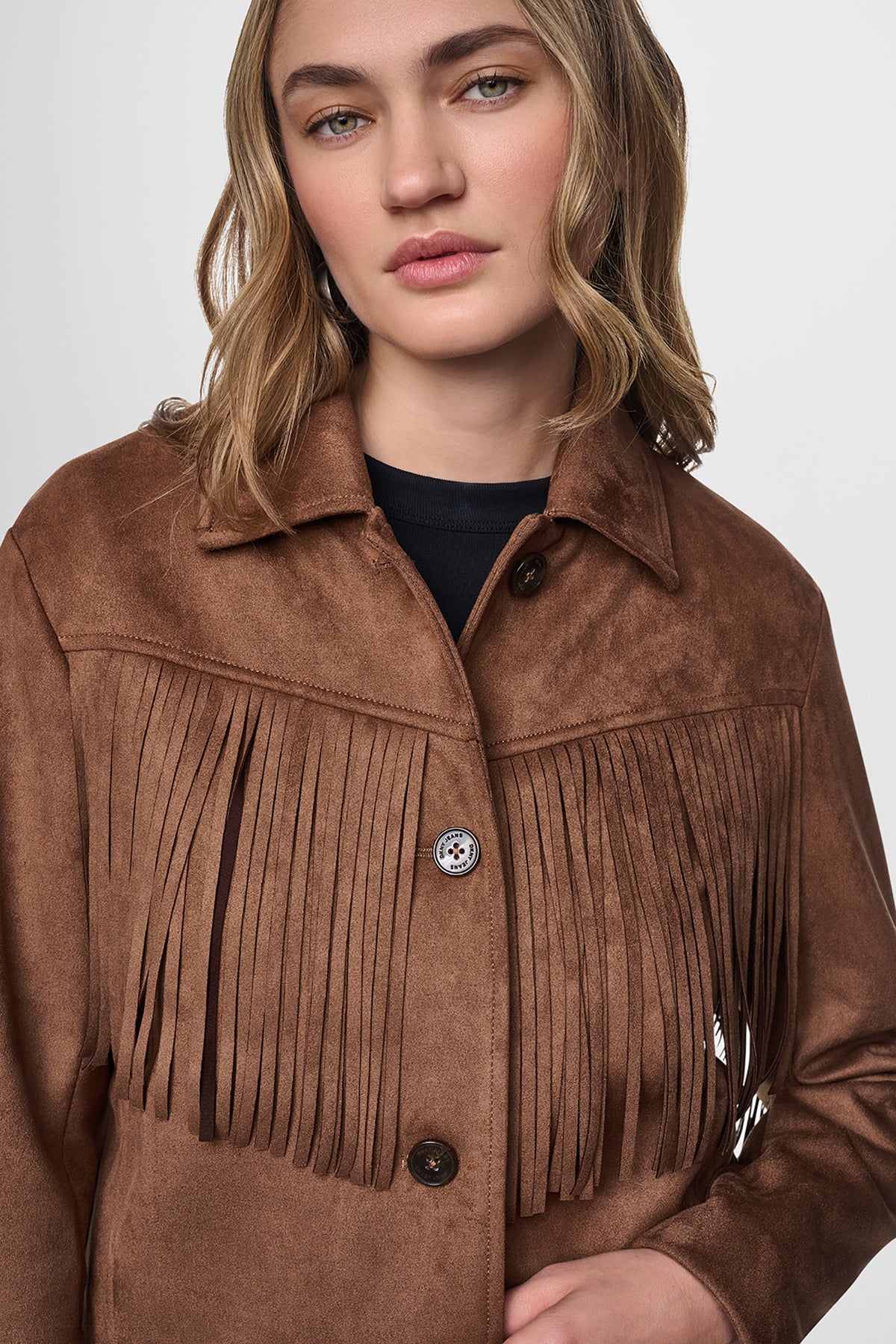 FAUX SUEDE FRINGE JACKET VIEW 2