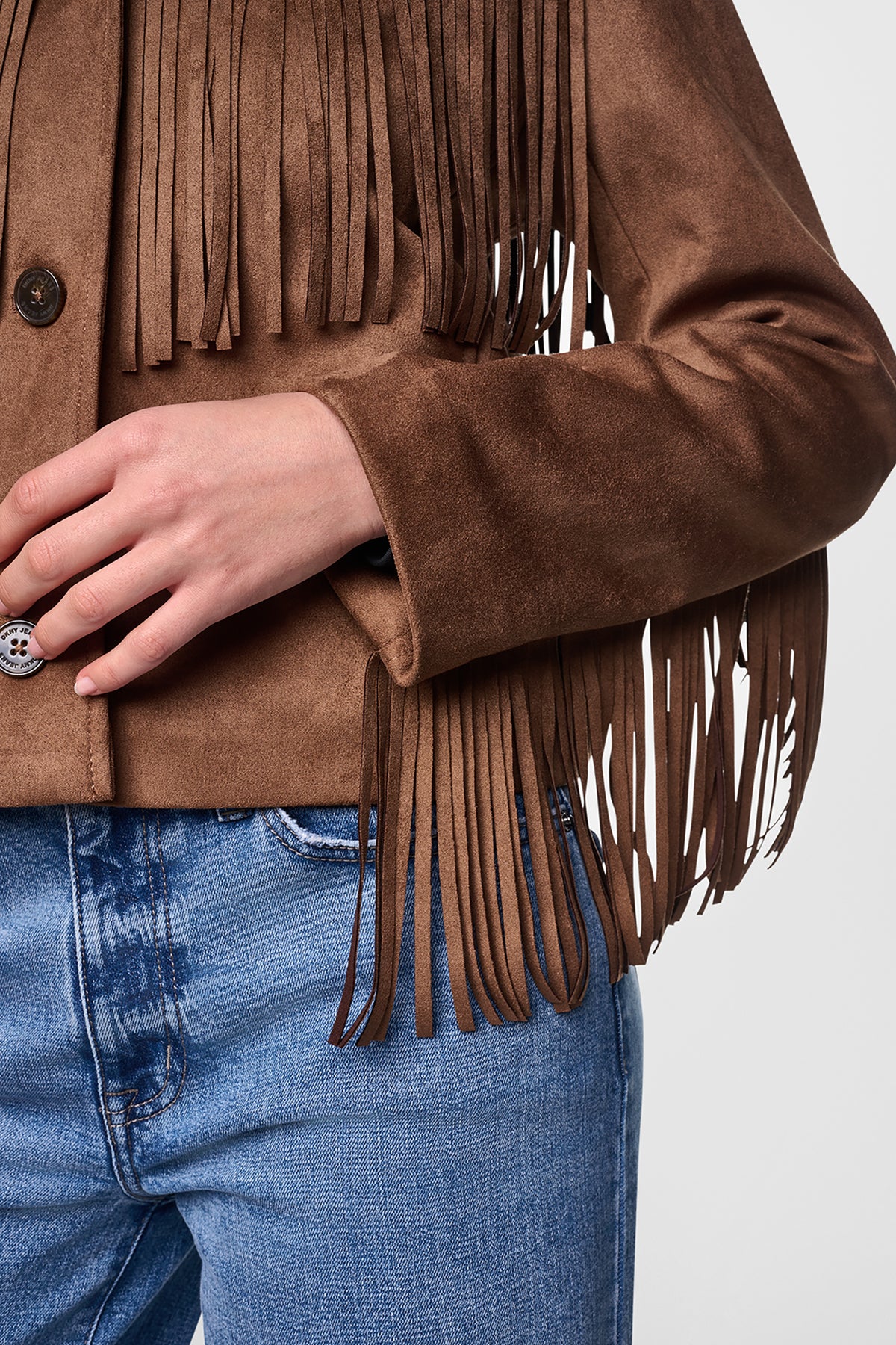FAUX SUEDE FRINGE JACKET VIEW 2