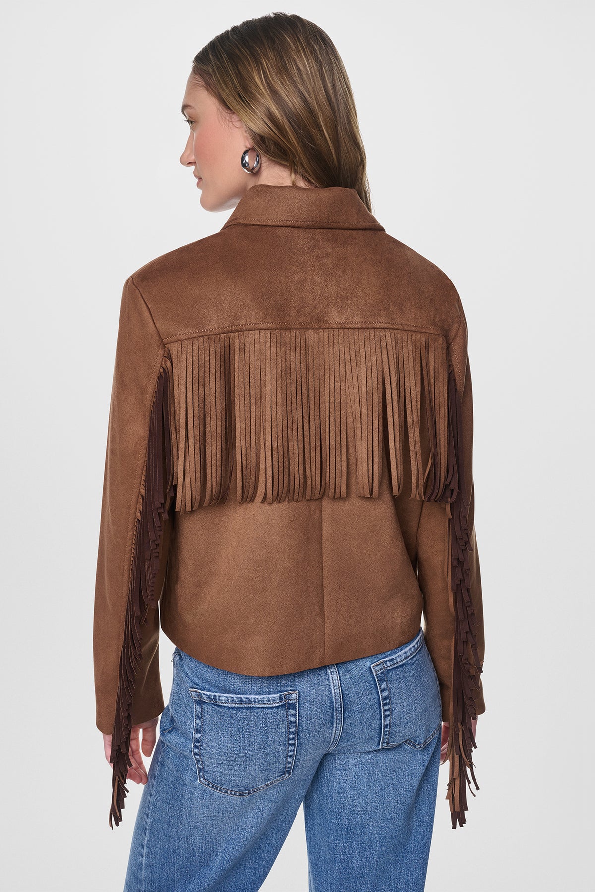 FAUX SUEDE FRINGE JACKET VIEW 2
