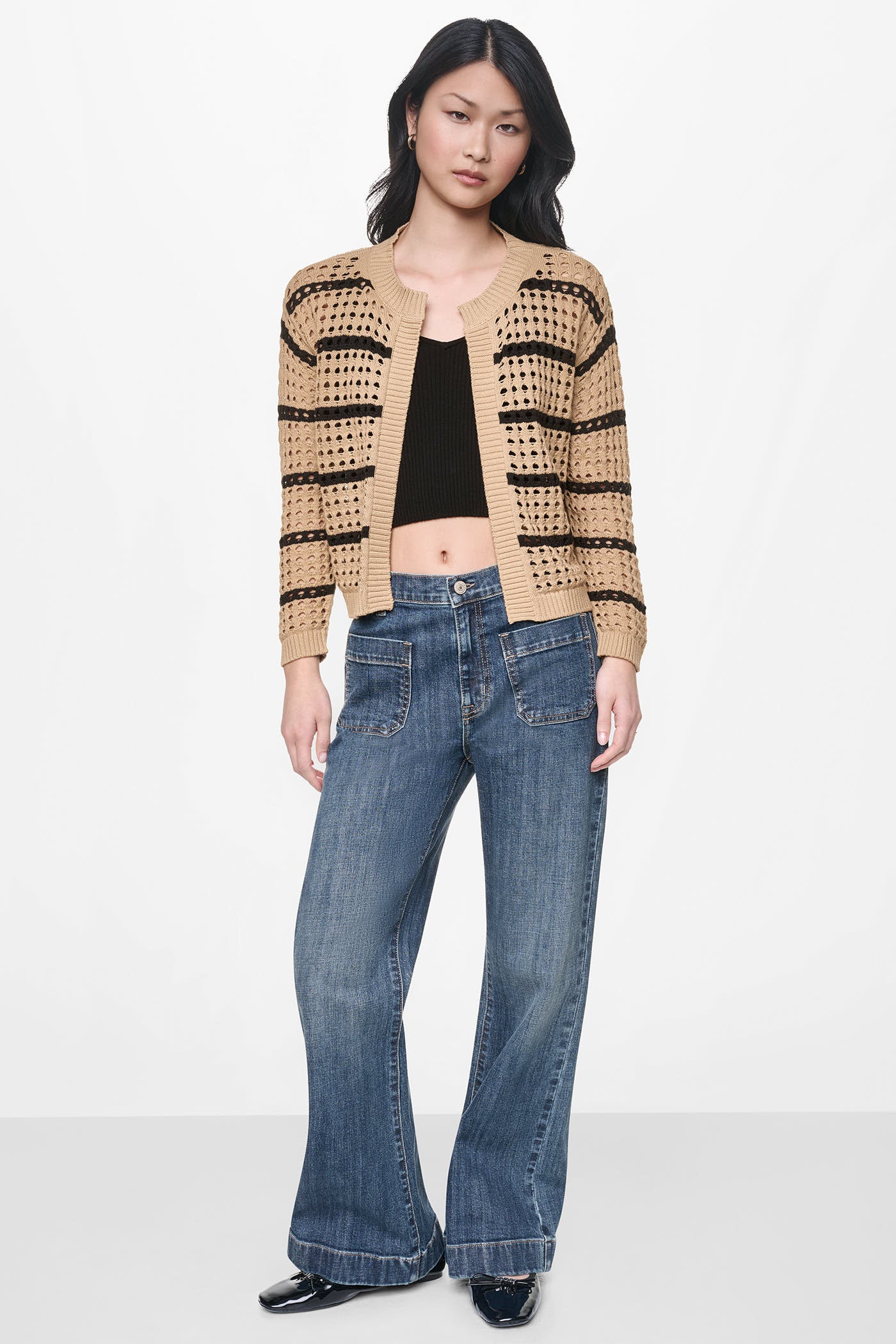 OPEN STITCH STRIPE CARDIGAN VIEW 6 | WOMEN'S SWEATERS & TOPS