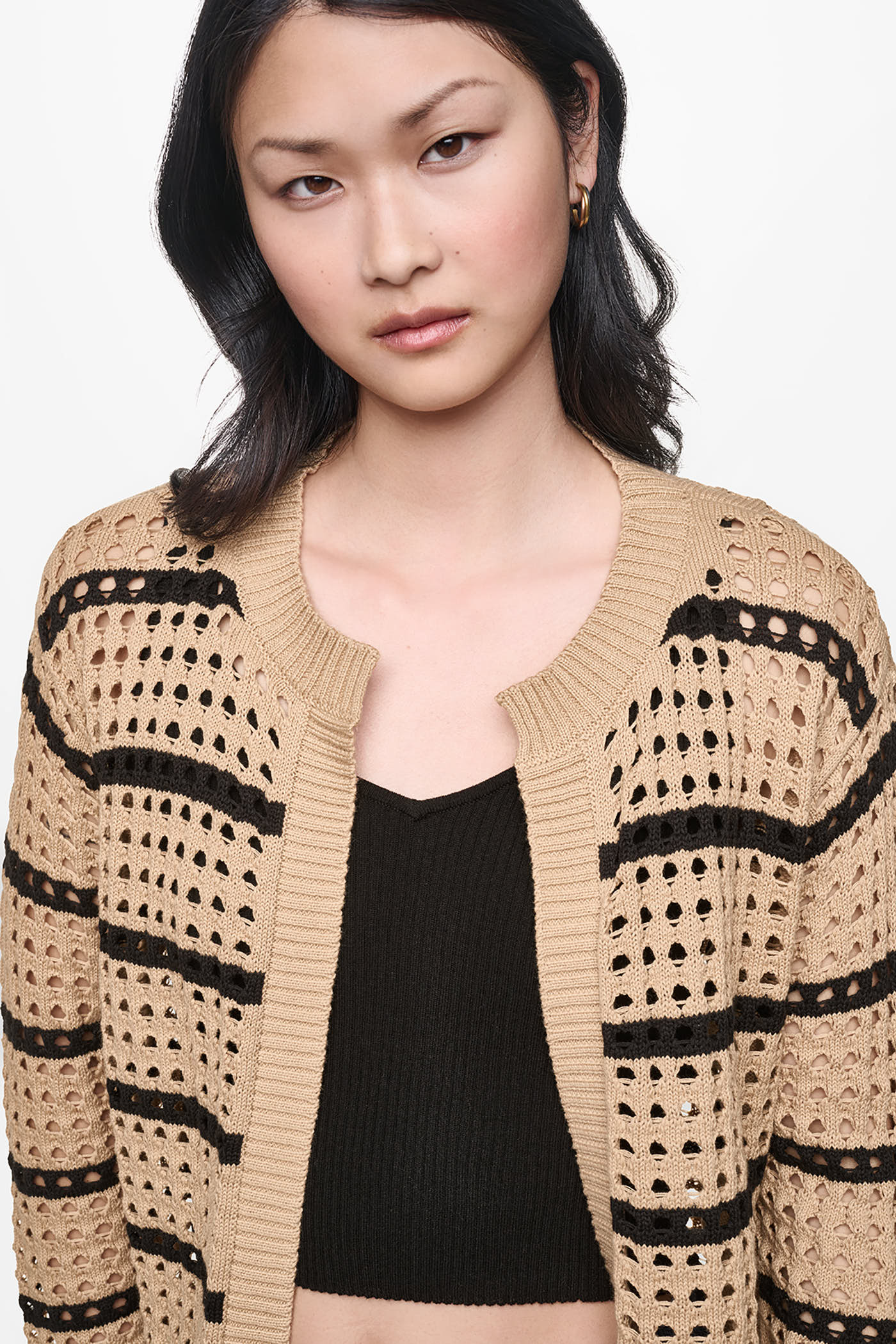 OPEN STITCH STRIPE CARDIGAN VIEW 5 | WOMEN'S SWEATERS & TOPS