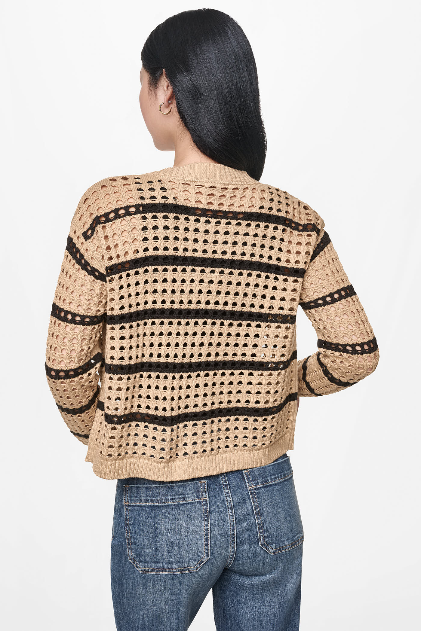 OPEN STITCH STRIPE CARDIGAN VIEW 3 | WOMEN'S SWEATERS & TOPS