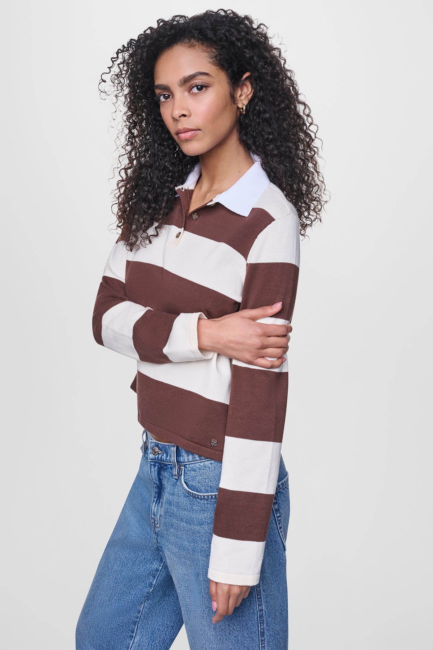 LONG SLEEVE STRIPE POLO VIEW 2