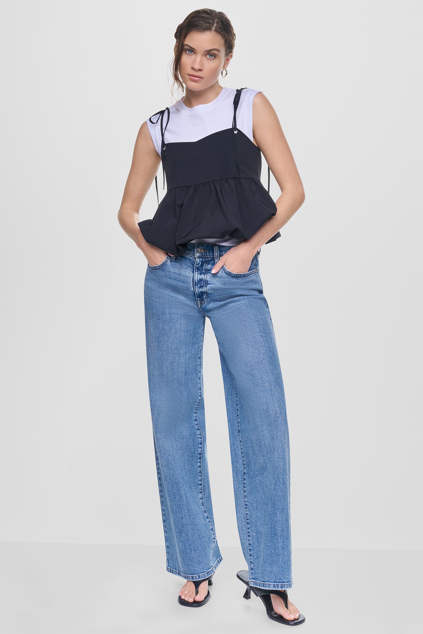 PEPLUM TANK WITH TIED STRAPS VIEW 6