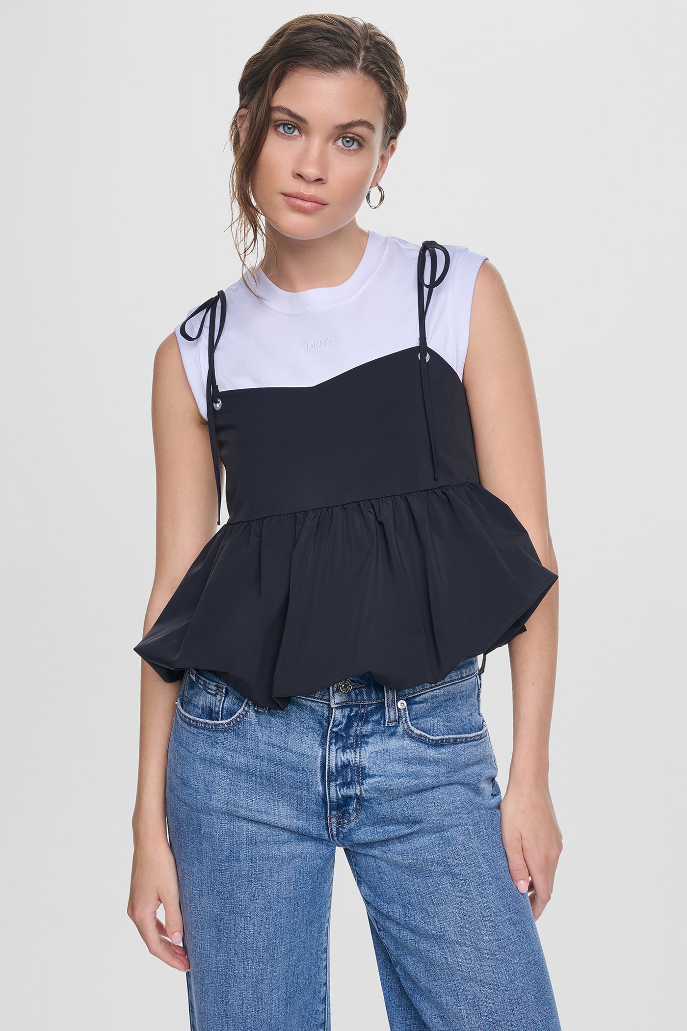 Peplum Tank With Tied Straps | DKNY