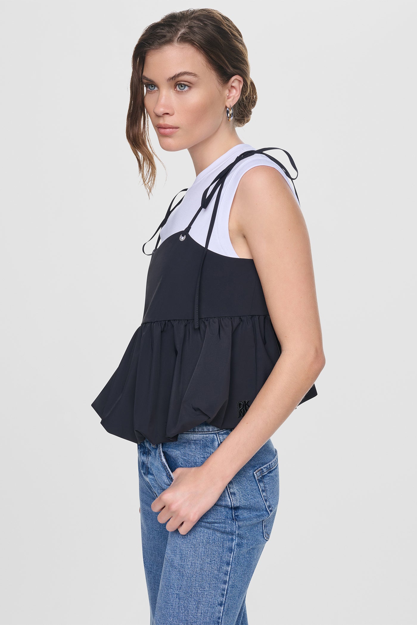 PEPLUM TANK WITH TIED STRAPS VIEW 4
