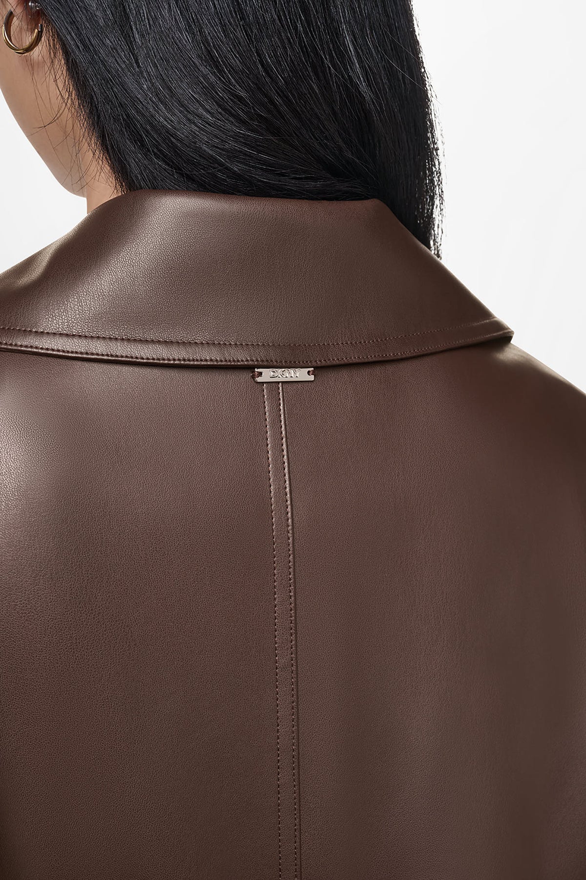 DOUBLE BREASTED FAUX LEATHER JACKET VIEW 2