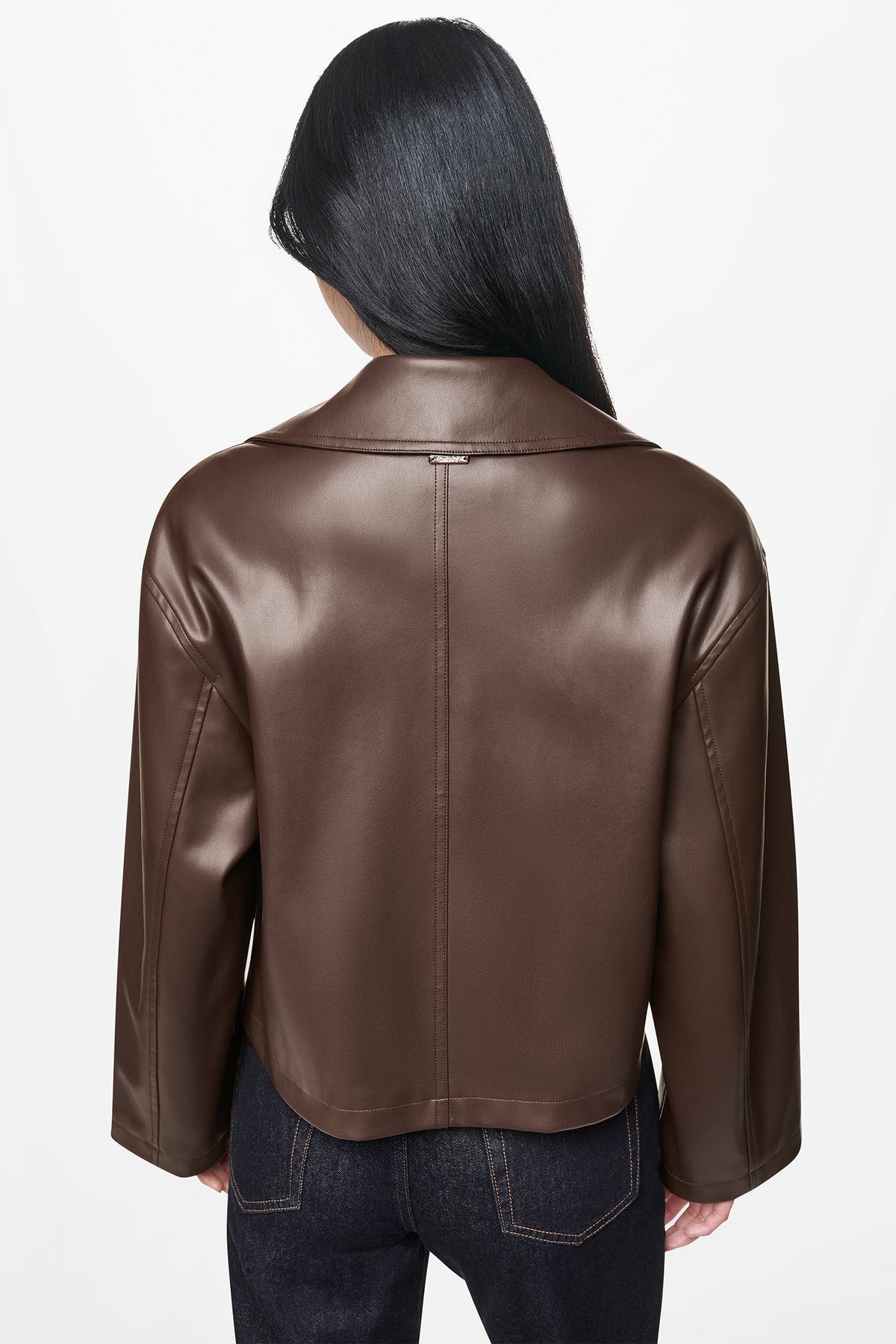 DOUBLE BREASTED FAUX LEATHER JACKET VIEW 2