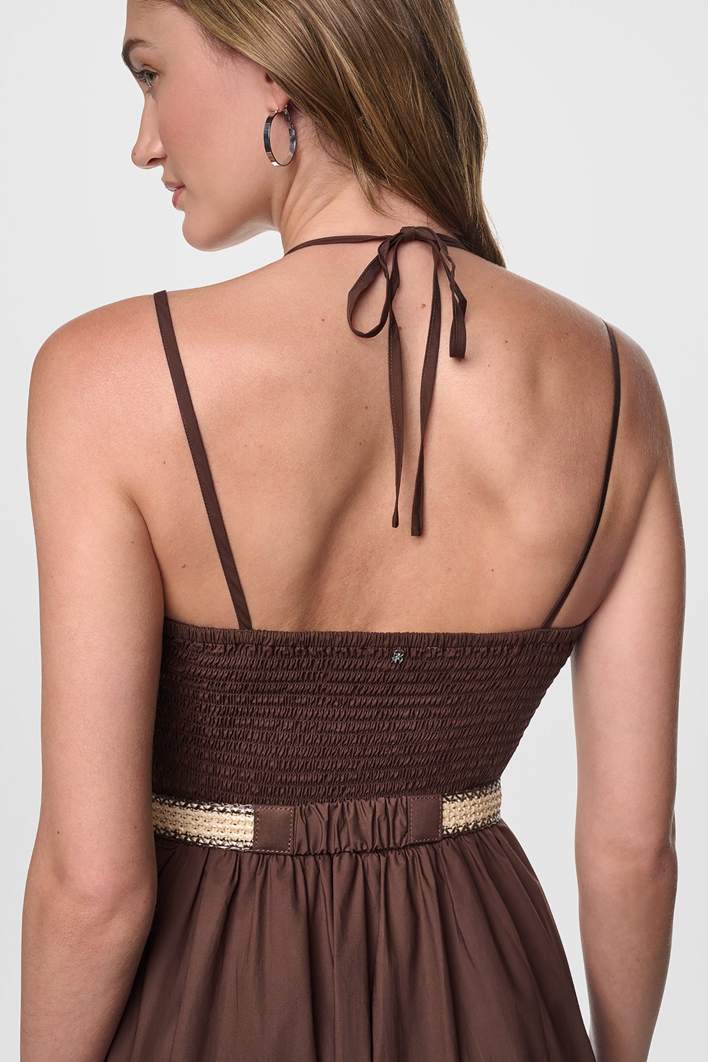 STRAPPY V-NECK MAXI DRESS WITH RAFFIA BELT VIEW 6 | MAXI DRESSES
