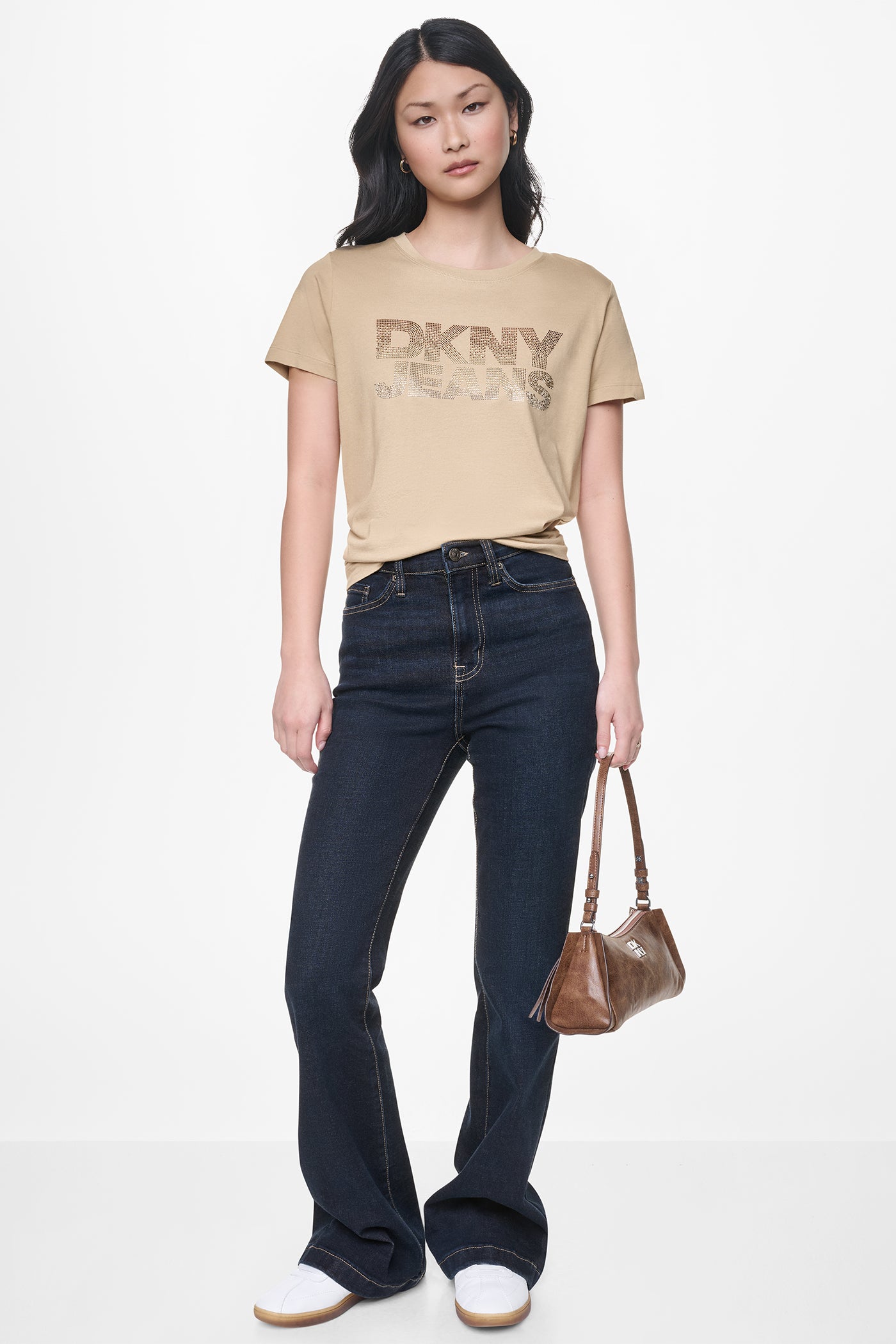 DKNY JEANS STACKED RHINESTONE LOGO TEE VIEW 5 | DKNY JEANS