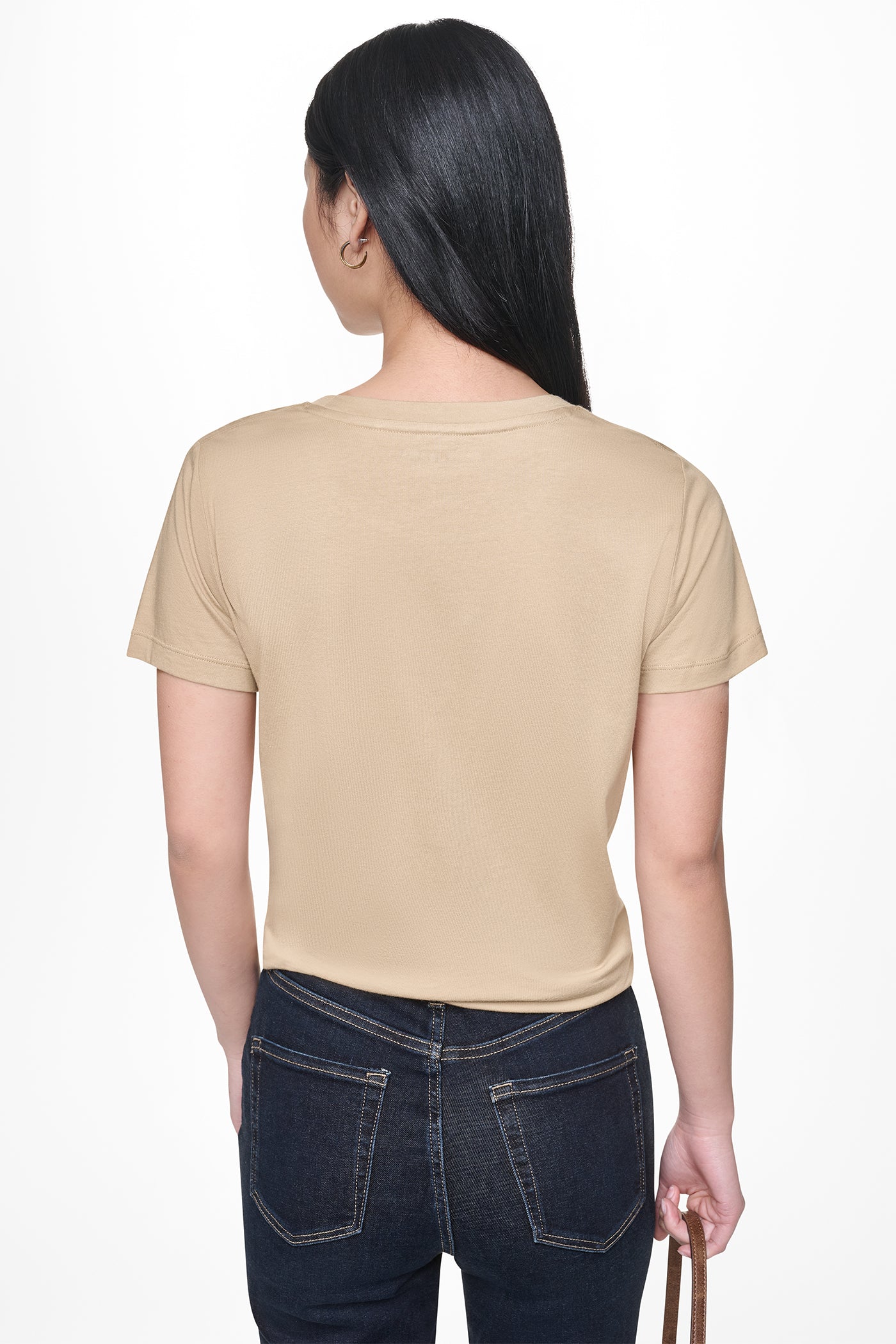 DKNY JEANS STACKED RHINESTONE LOGO TEE VIEW 3 | DKNY JEANS