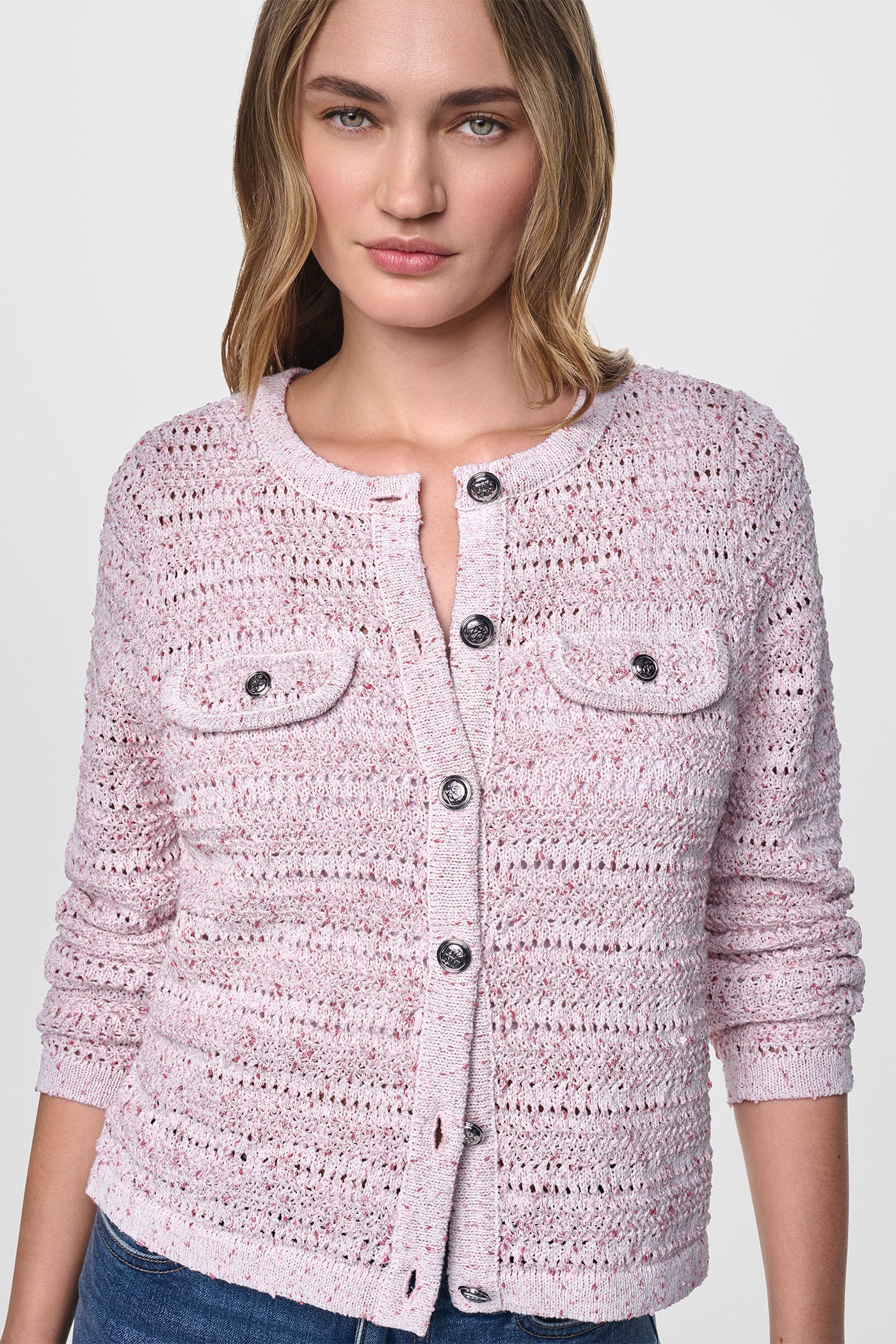 OPEN STITCH MARLED KNIT CARDIGAN VIEW 4 | WOMEN'S SWEATERS & TOPS
