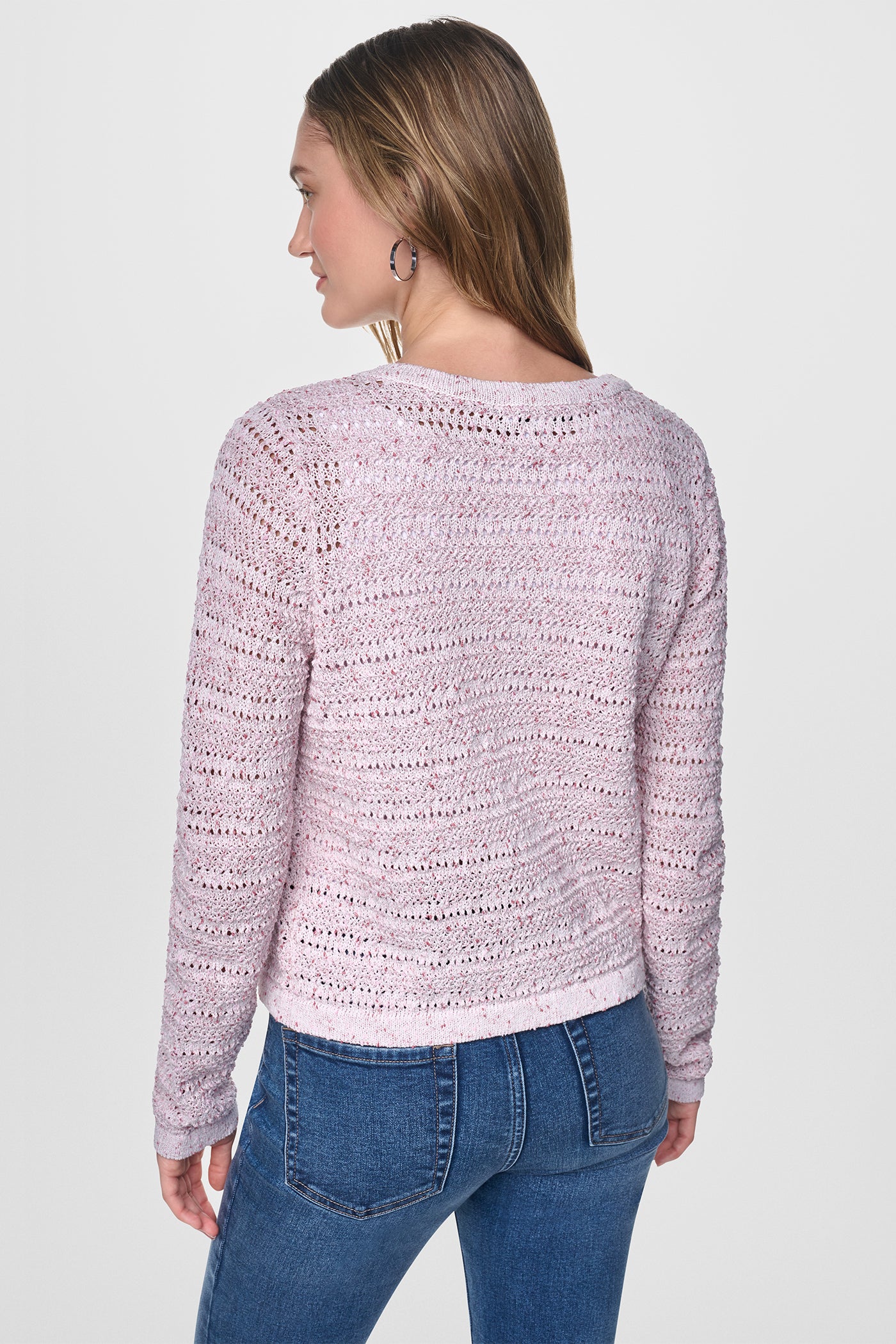 OPEN STITCH MARLED KNIT CARDIGAN VIEW 3 | WOMEN'S SWEATERS & TOPS