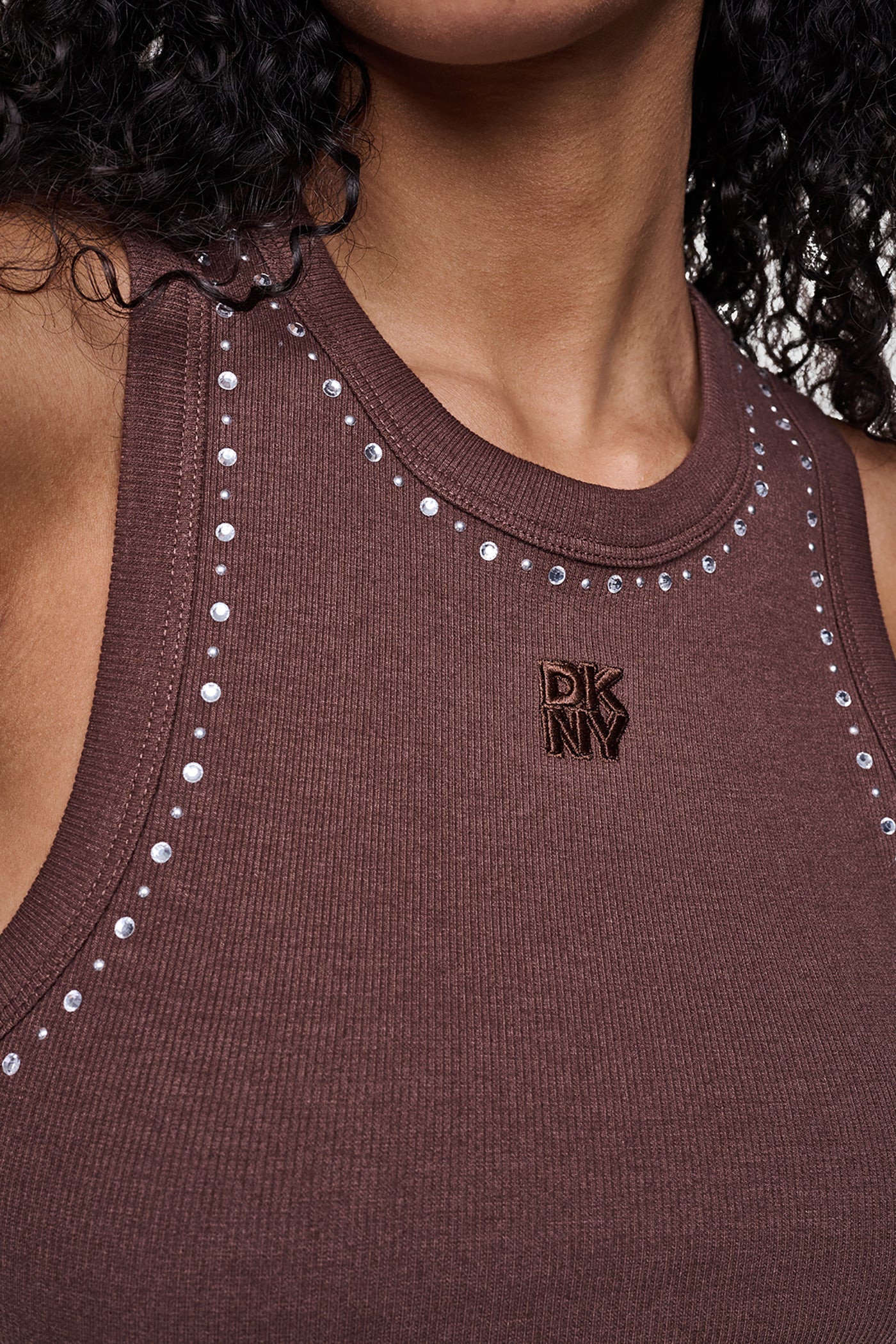 RHINESTONES AND DOME STUDS RIB TANK VIEW 5
