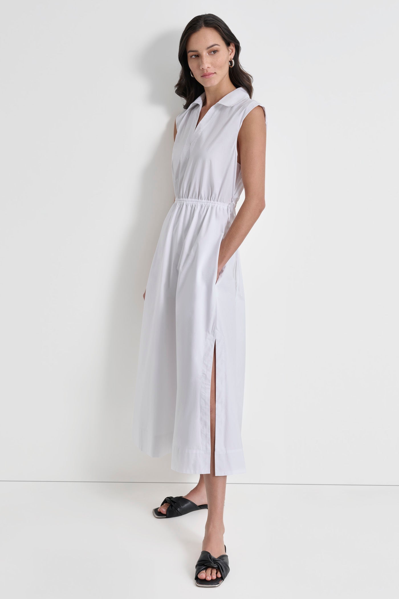 CUTOUT PINSTRIPED MIDI SHIRT DRESS VIEW 5 | SALE DRESSES