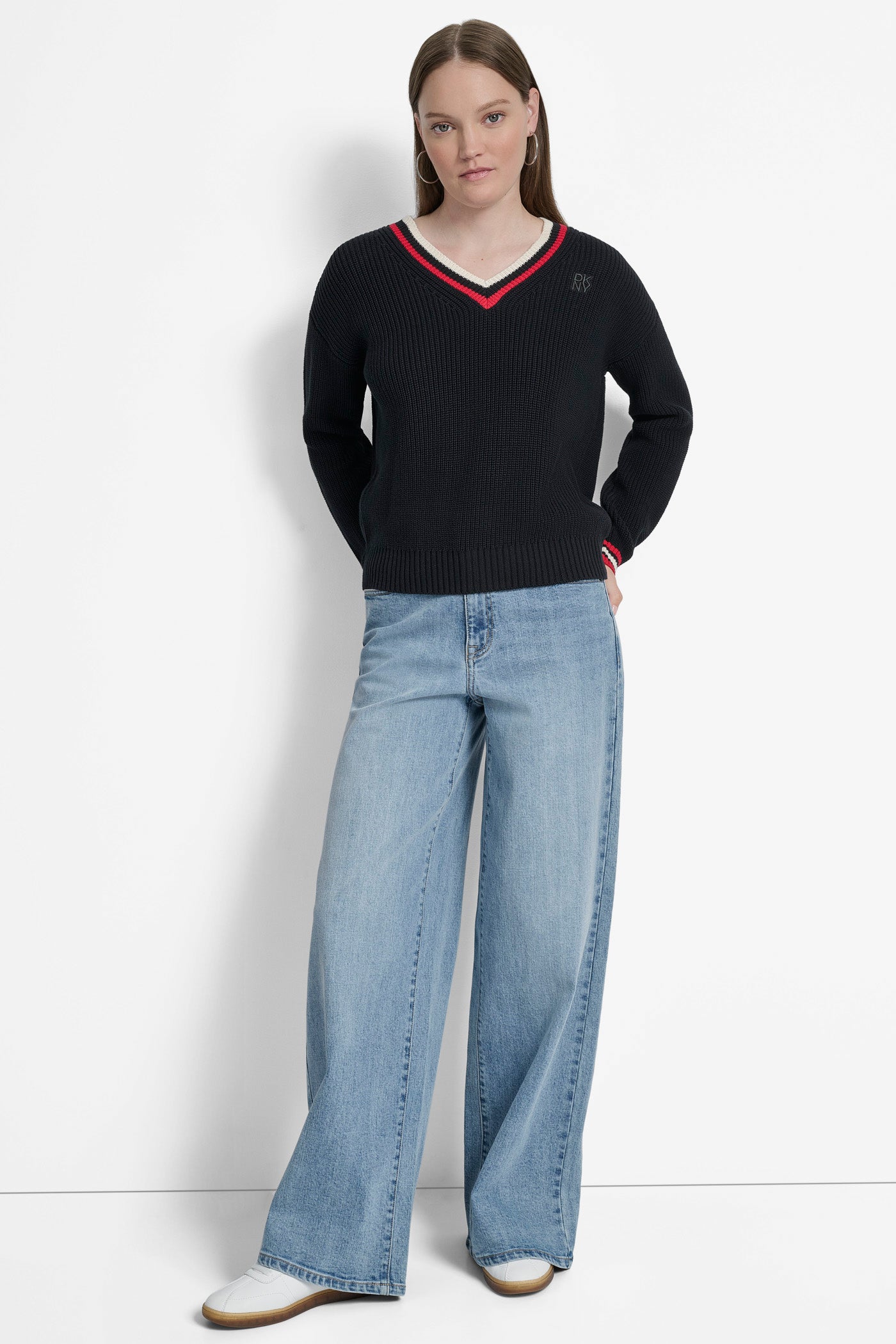 STRIPED LOGO-EMBELLISHED SWEATER VIEW 7 | WOMEN'S SWEATERS & TOPS