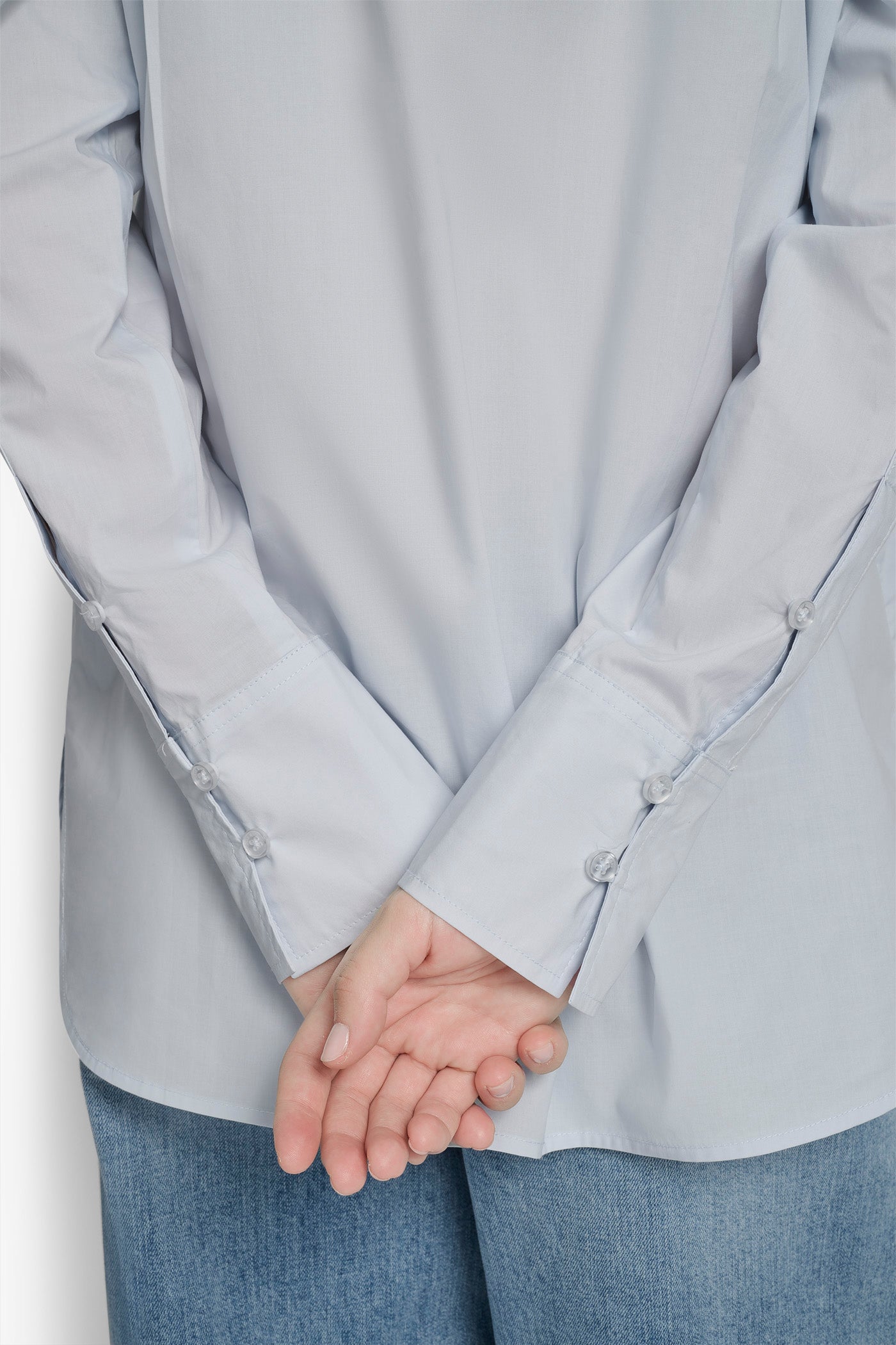 LONG SLEEVE BUTTON FRONT SHIRT WITH CHEST POCKET RHINESTONE LOGO VIEW 6 | 9-5 Edit