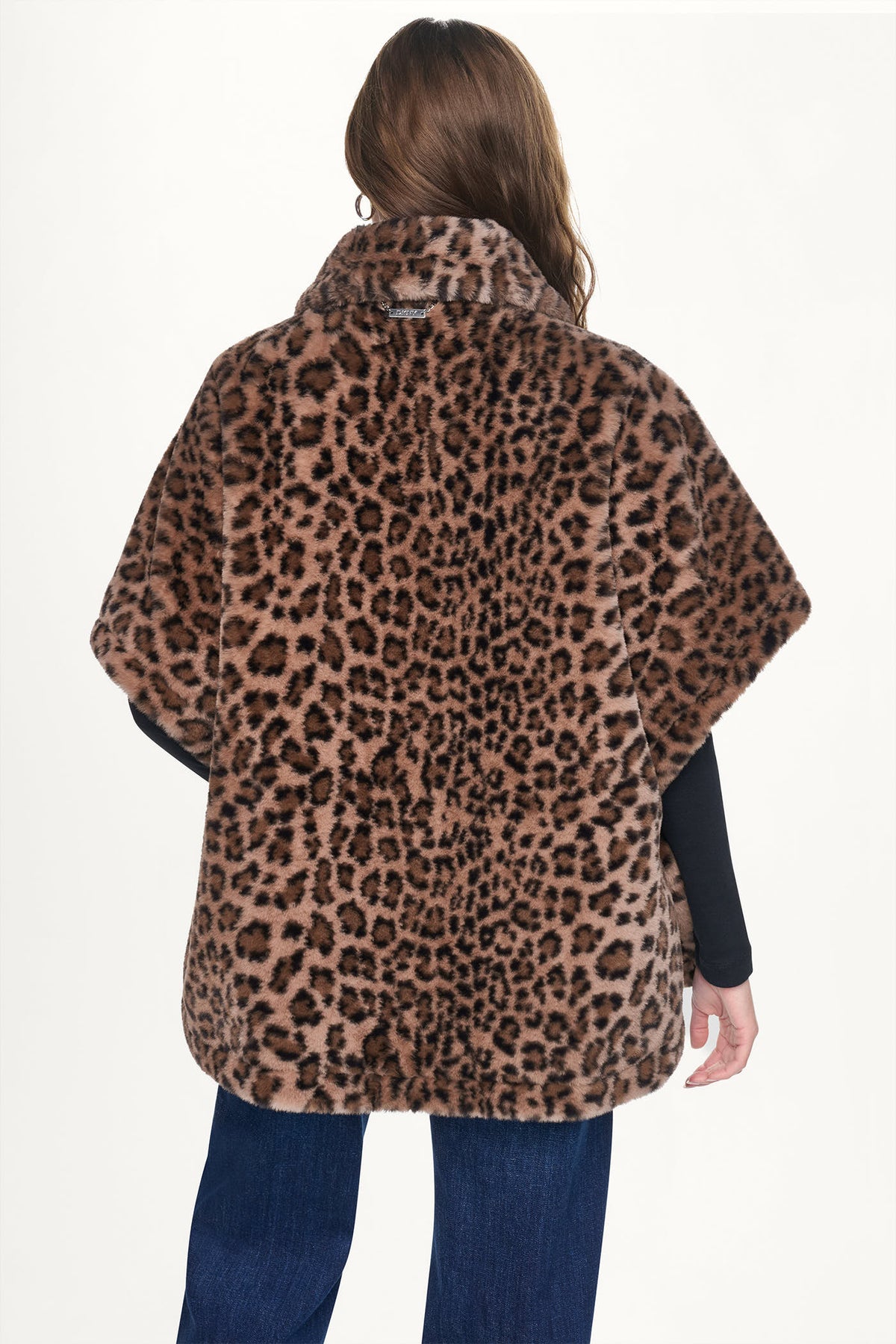 ASYMMETRICAL FAUX FUR PONCHO VIEW 2