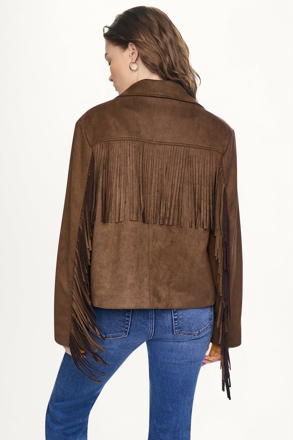 FAUX SUEDE FRINGE JACKET VIEW 2