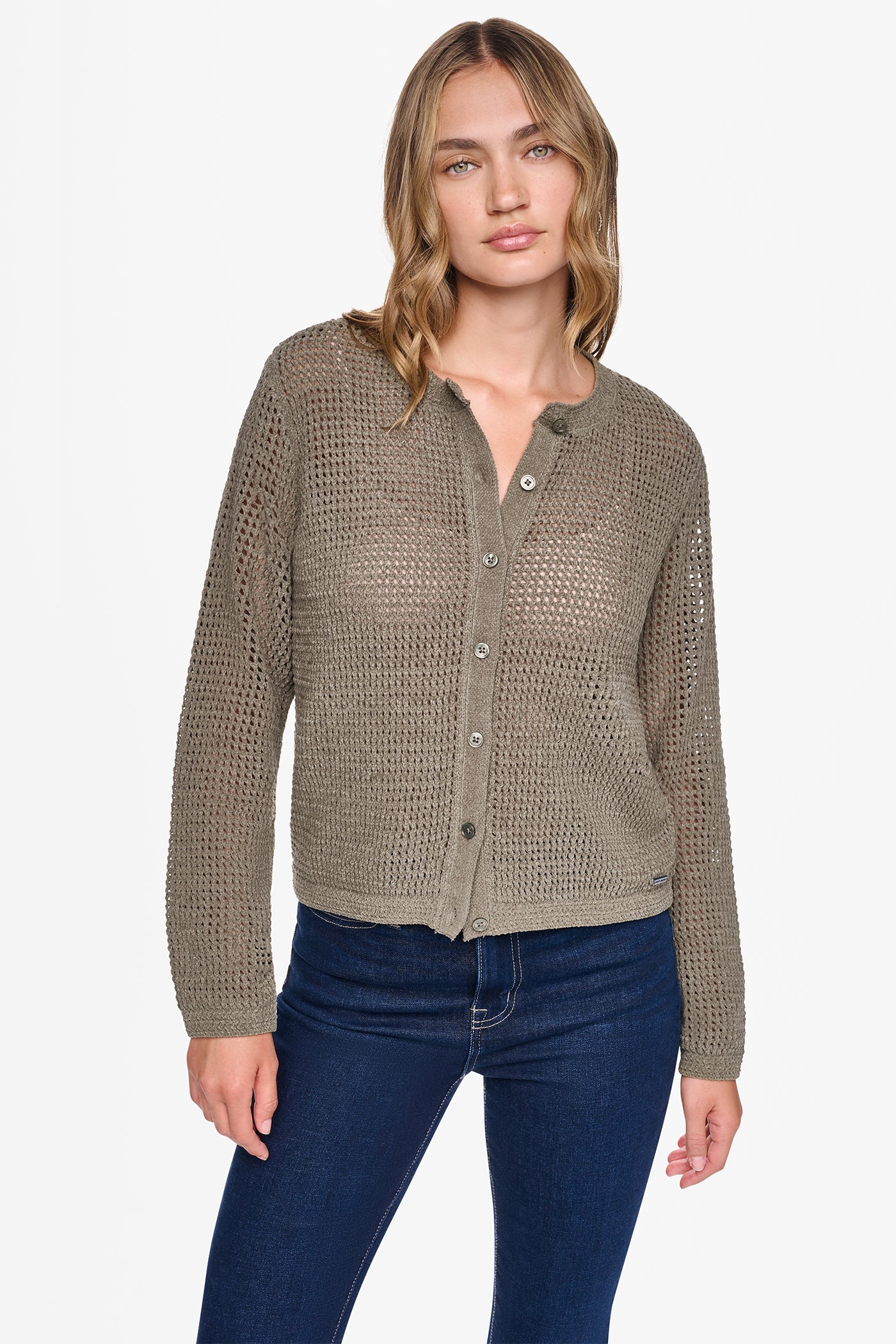 OPEN STITCH CHENILLE CARDIGAN VIEW 5
