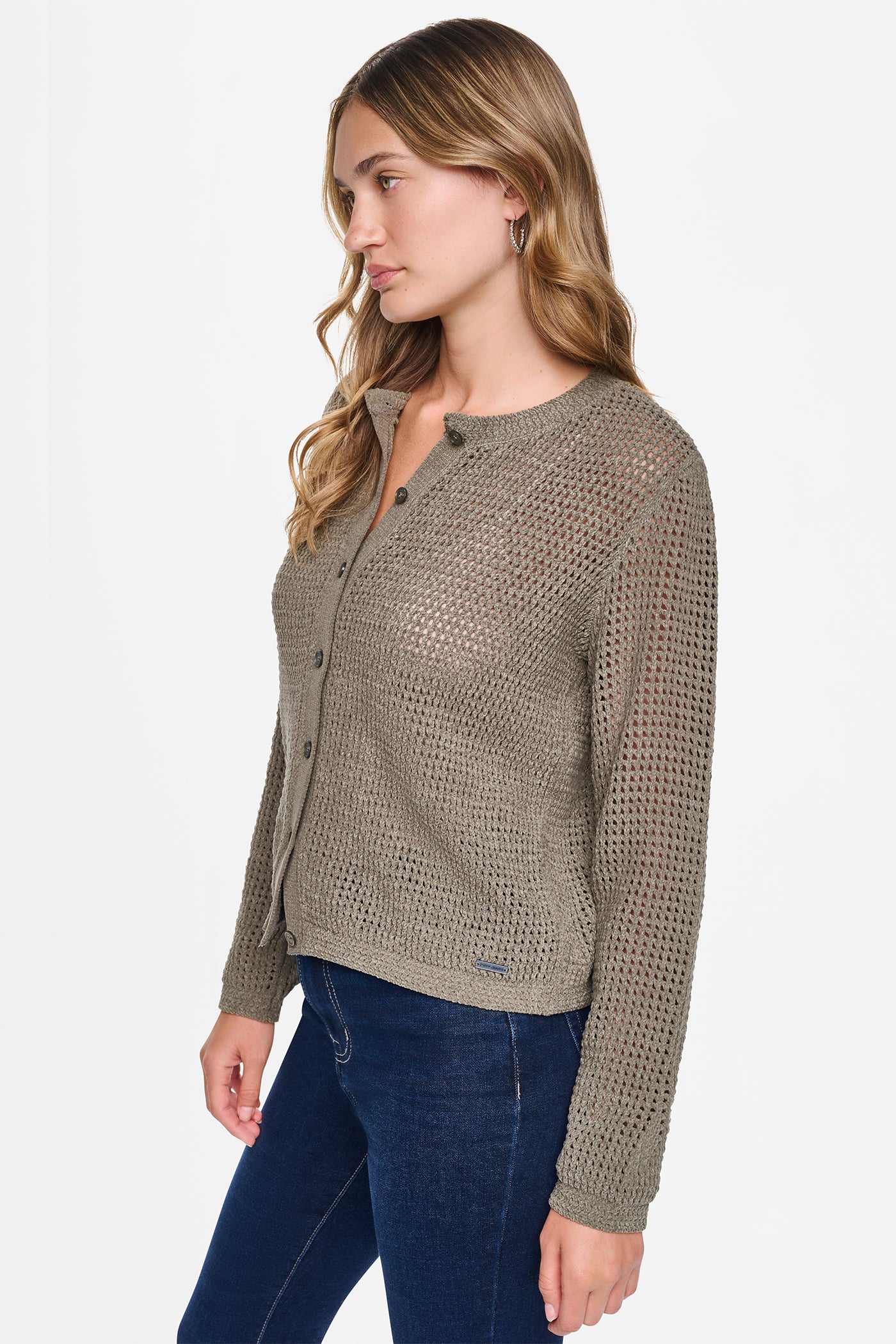 OPEN STITCH CHENILLE CARDIGAN VIEW 4