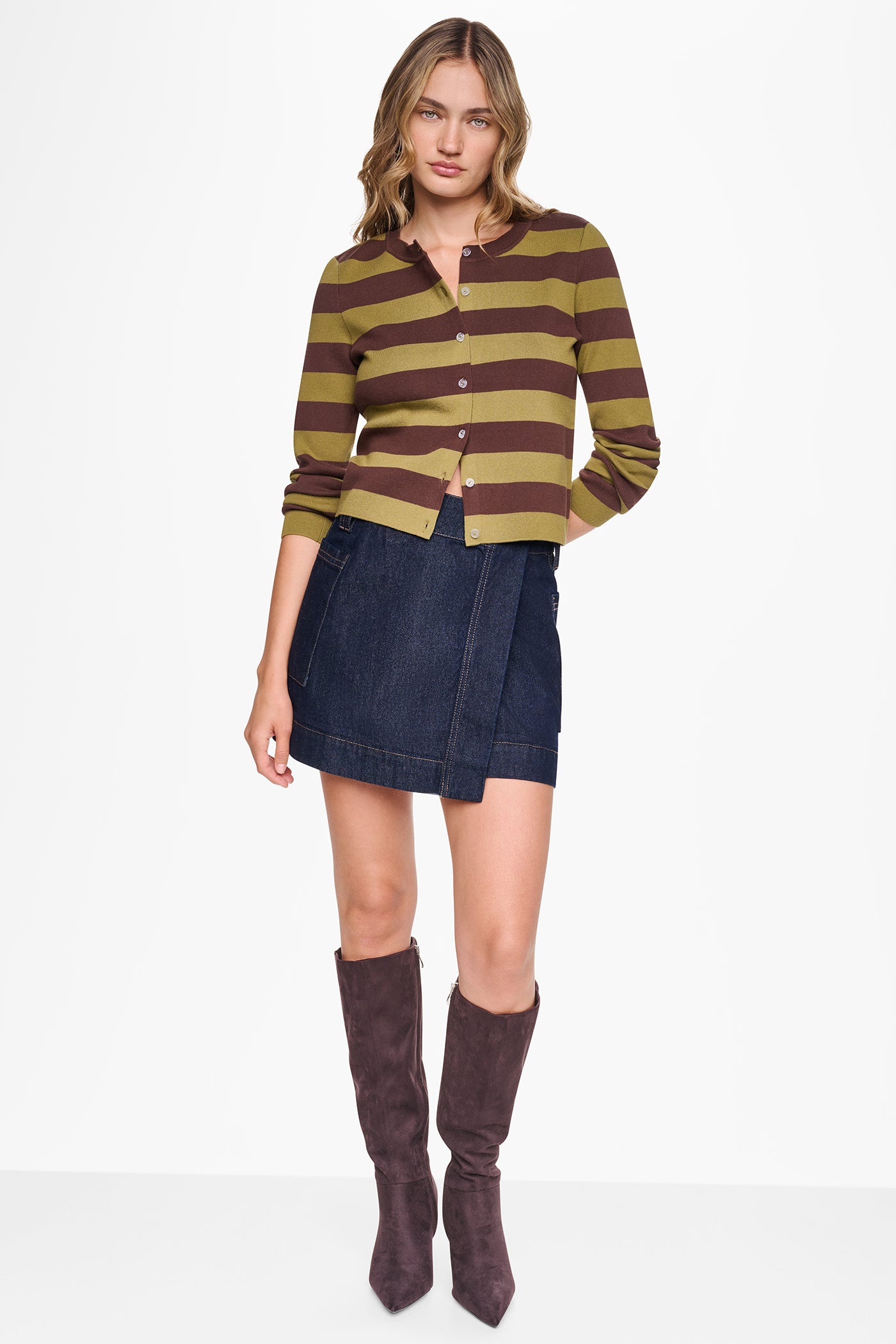 CROPPED STRIPED CARDIGAN VIEW 8