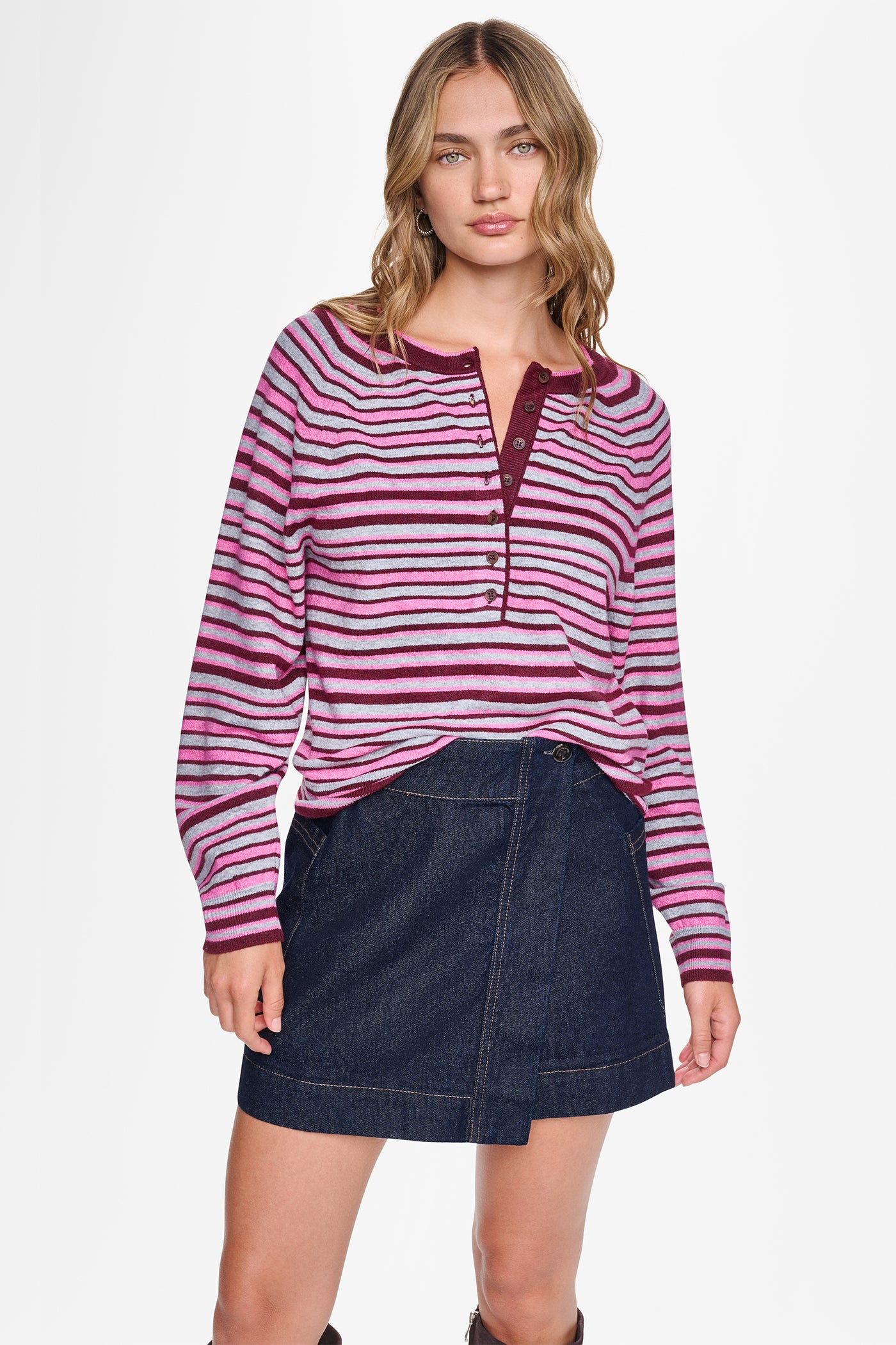 STRIPED HENLEY SWEATER VIEW 6 | New clothing