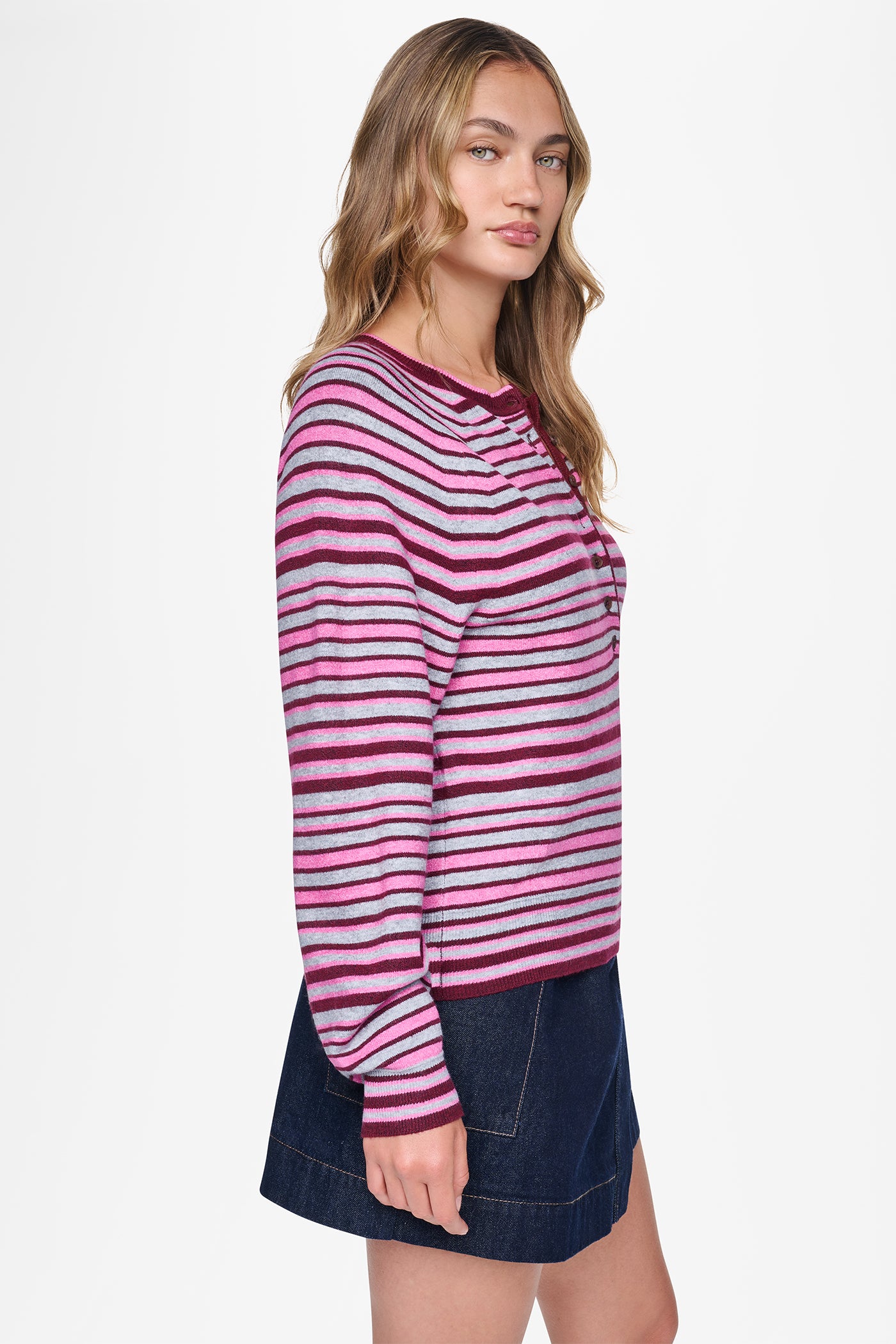 STRIPED HENLEY SWEATER VIEW 3 | New clothing