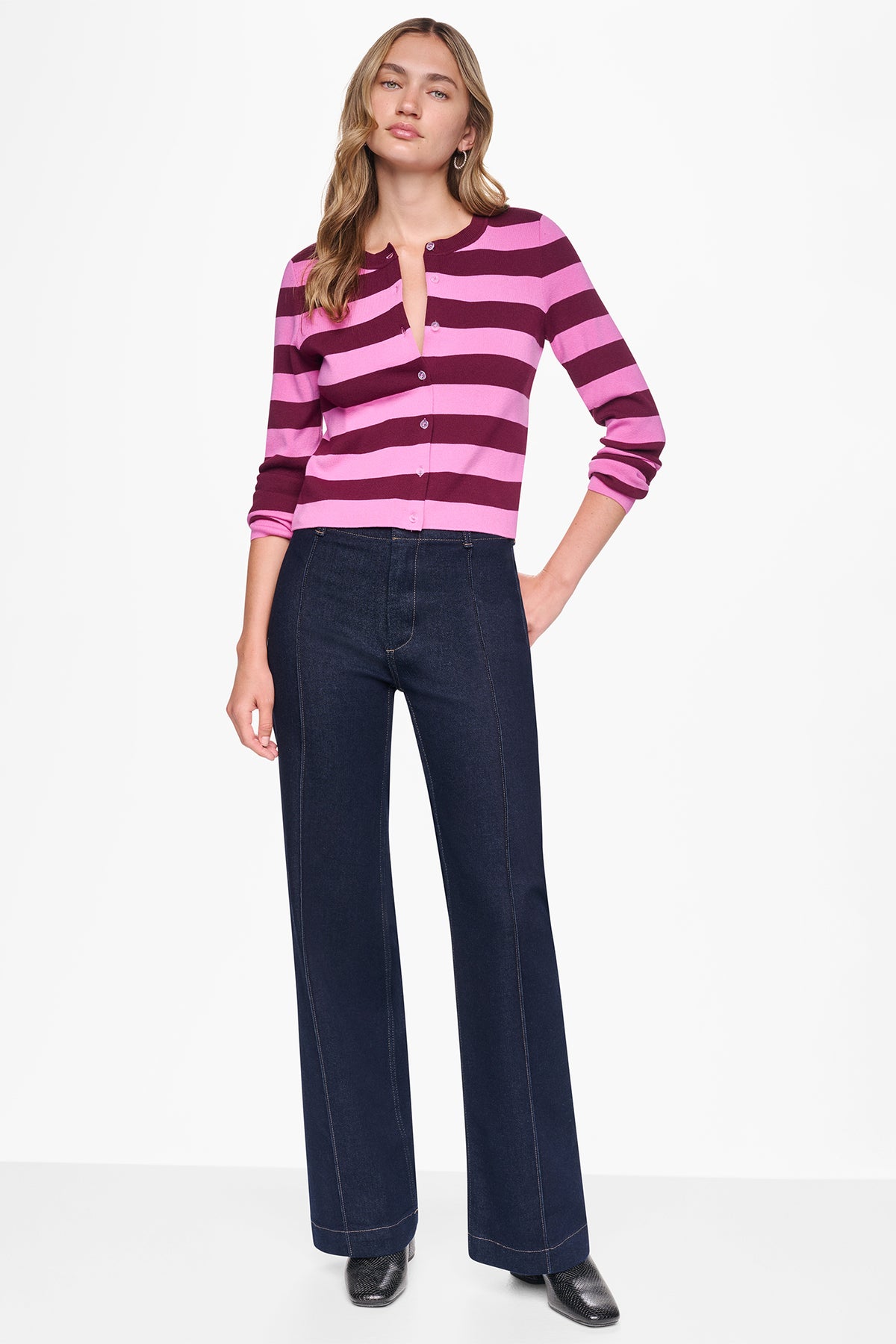 CROPPED STRIPED CARDIGAN VIEW 2