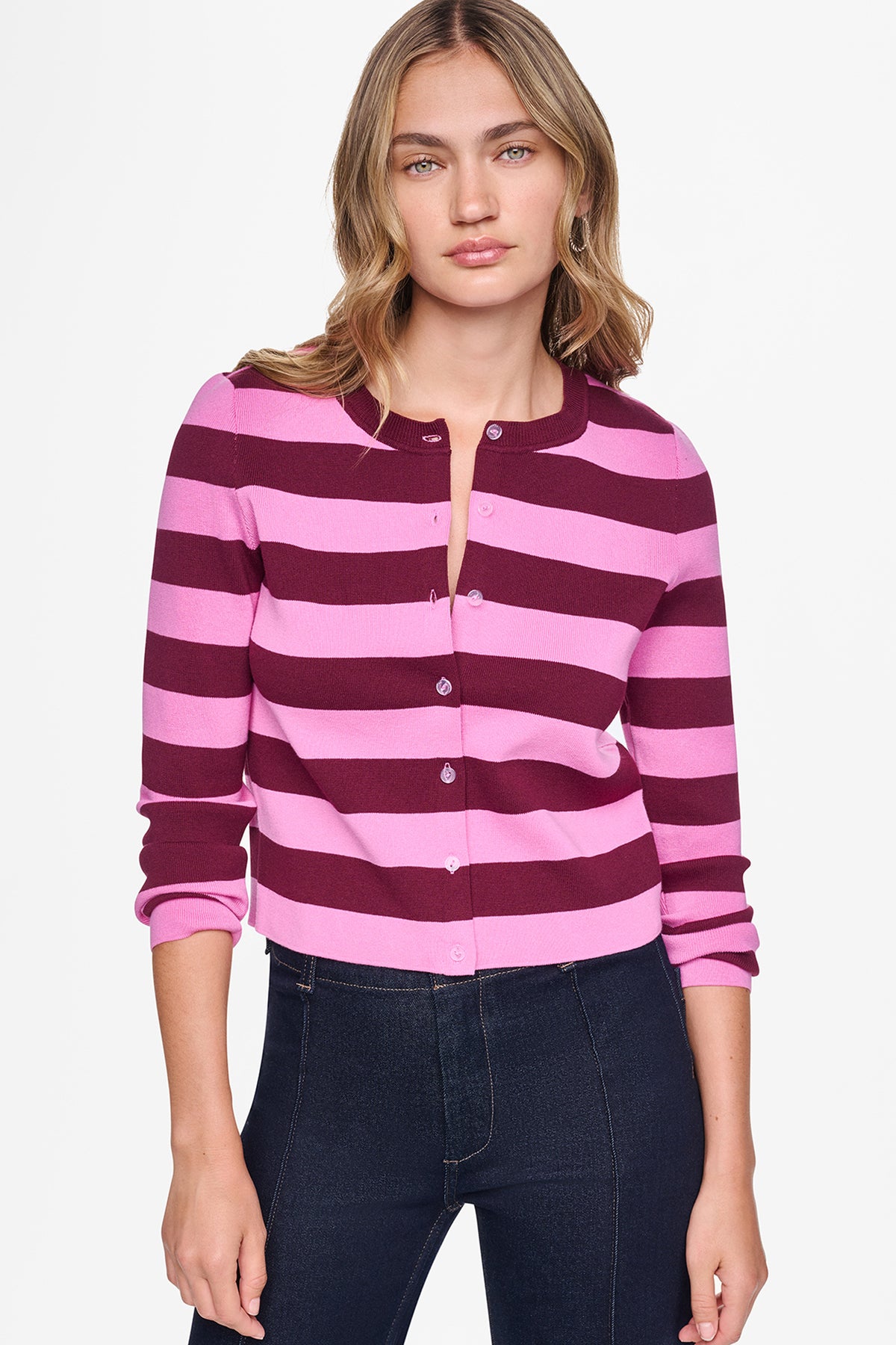 CROPPED STRIPED CARDIGAN VIEW 2