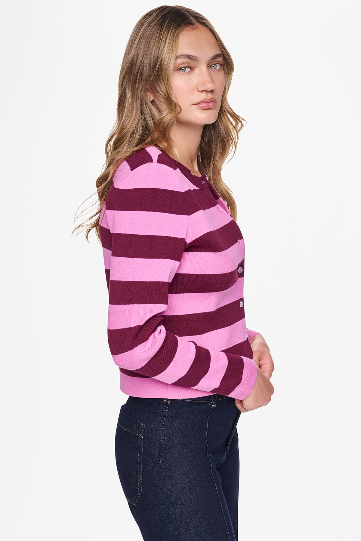 CROPPED STRIPED CARDIGAN VIEW 2