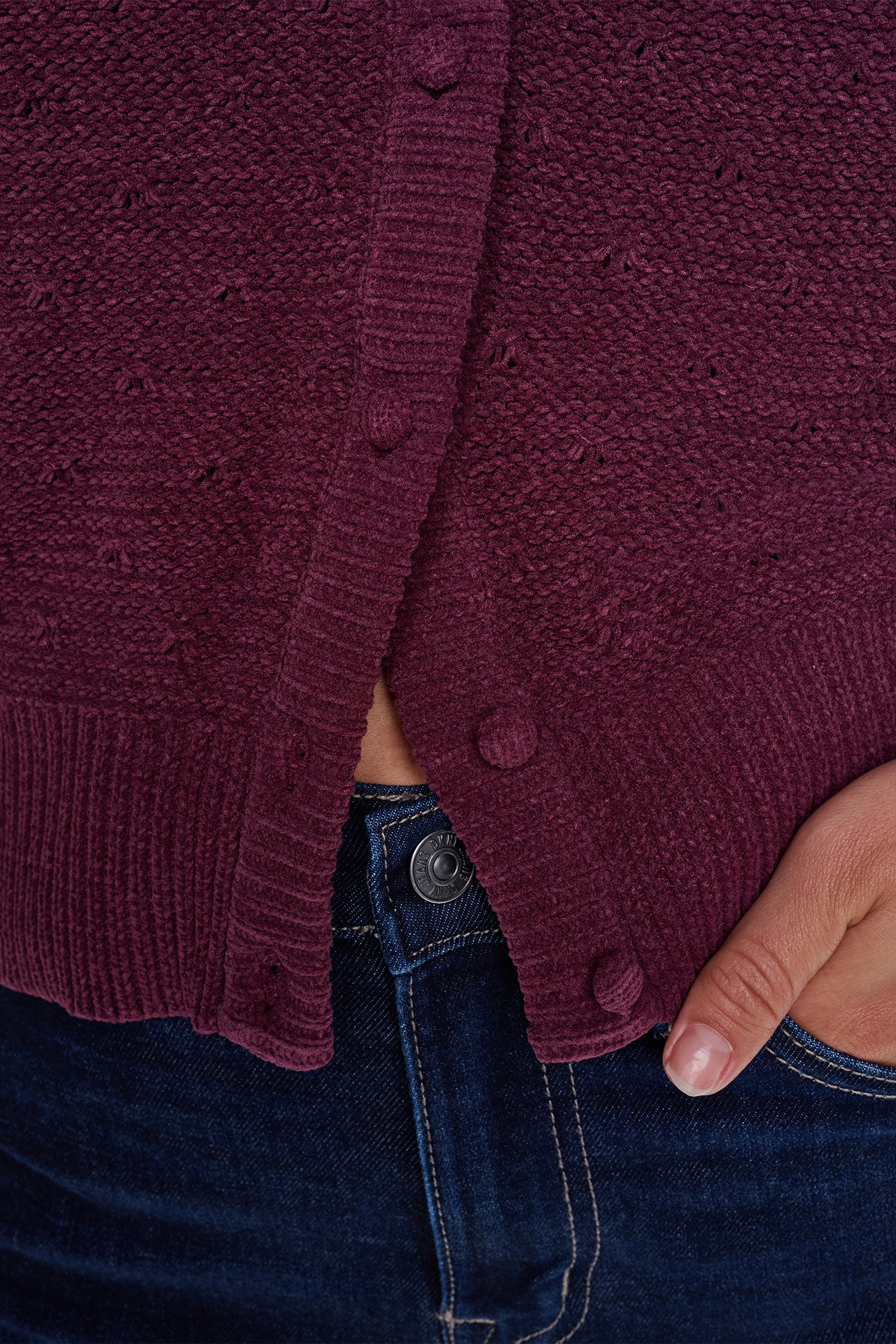 ELBOW SLEEVE CHENILLE CARDIGAN VIEW 8