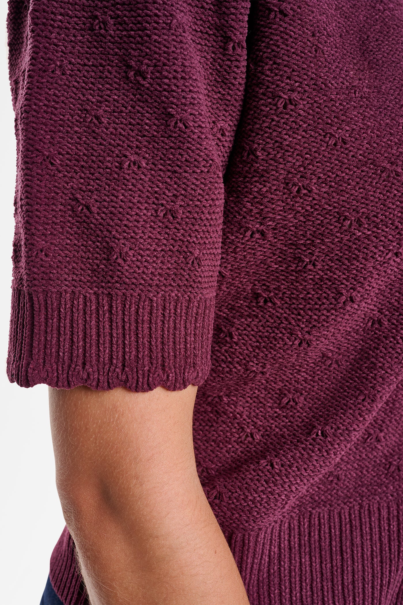 ELBOW SLEEVE CHENILLE CARDIGAN VIEW 7