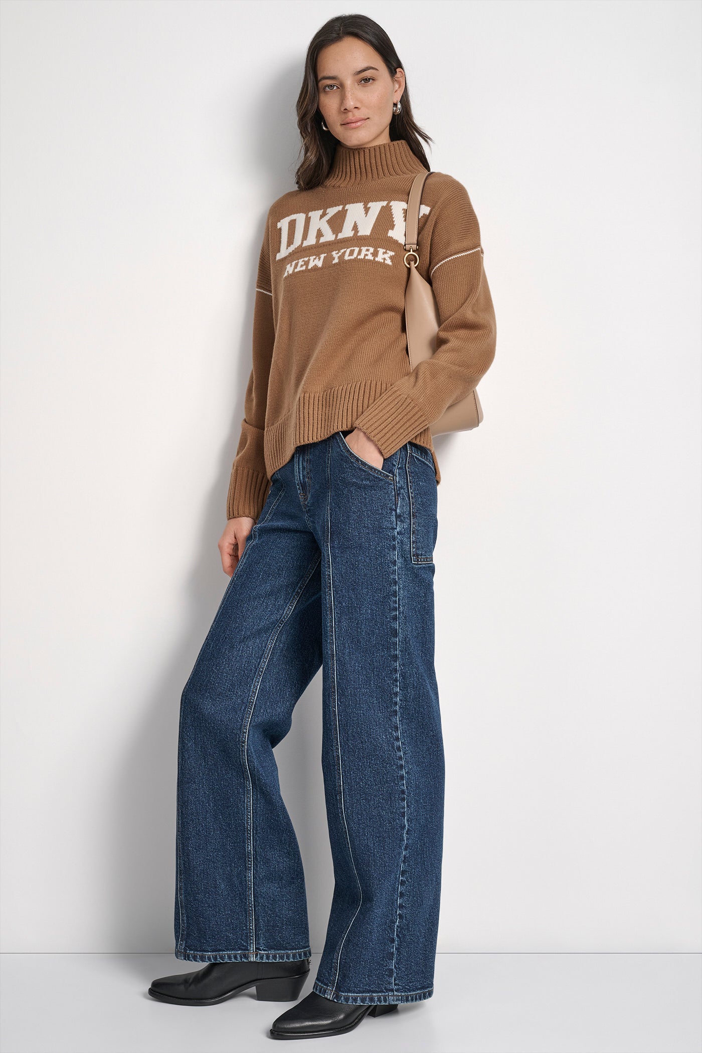 LOGO INTARSIA MOCK-NECK SWEATER VIEW 4 | Clothing