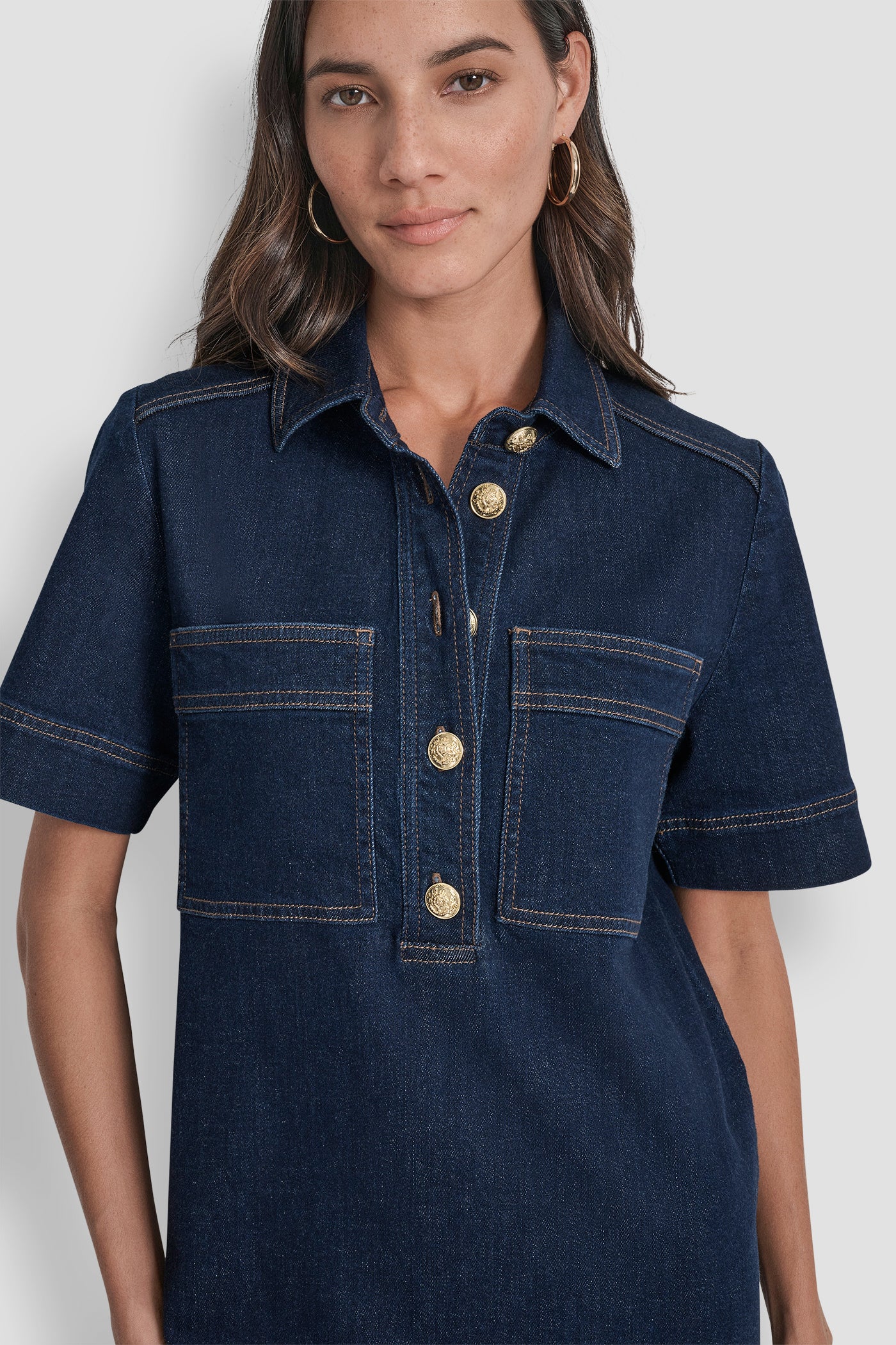 DENIM MINI SHIFT DRESS VIEW 6 | Dresses & Jumpsuits