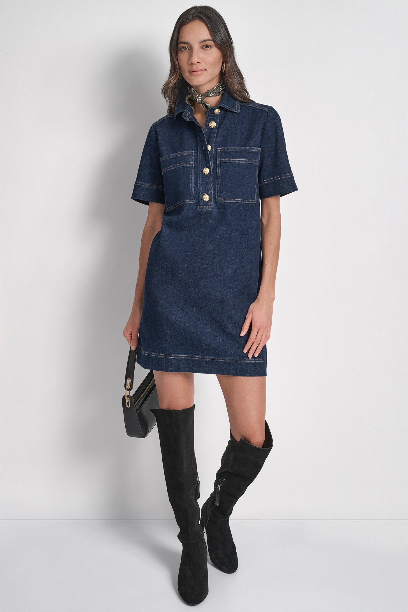 DENIM MINI SHIFT DRESS VIEW 5 | Dresses & Jumpsuits