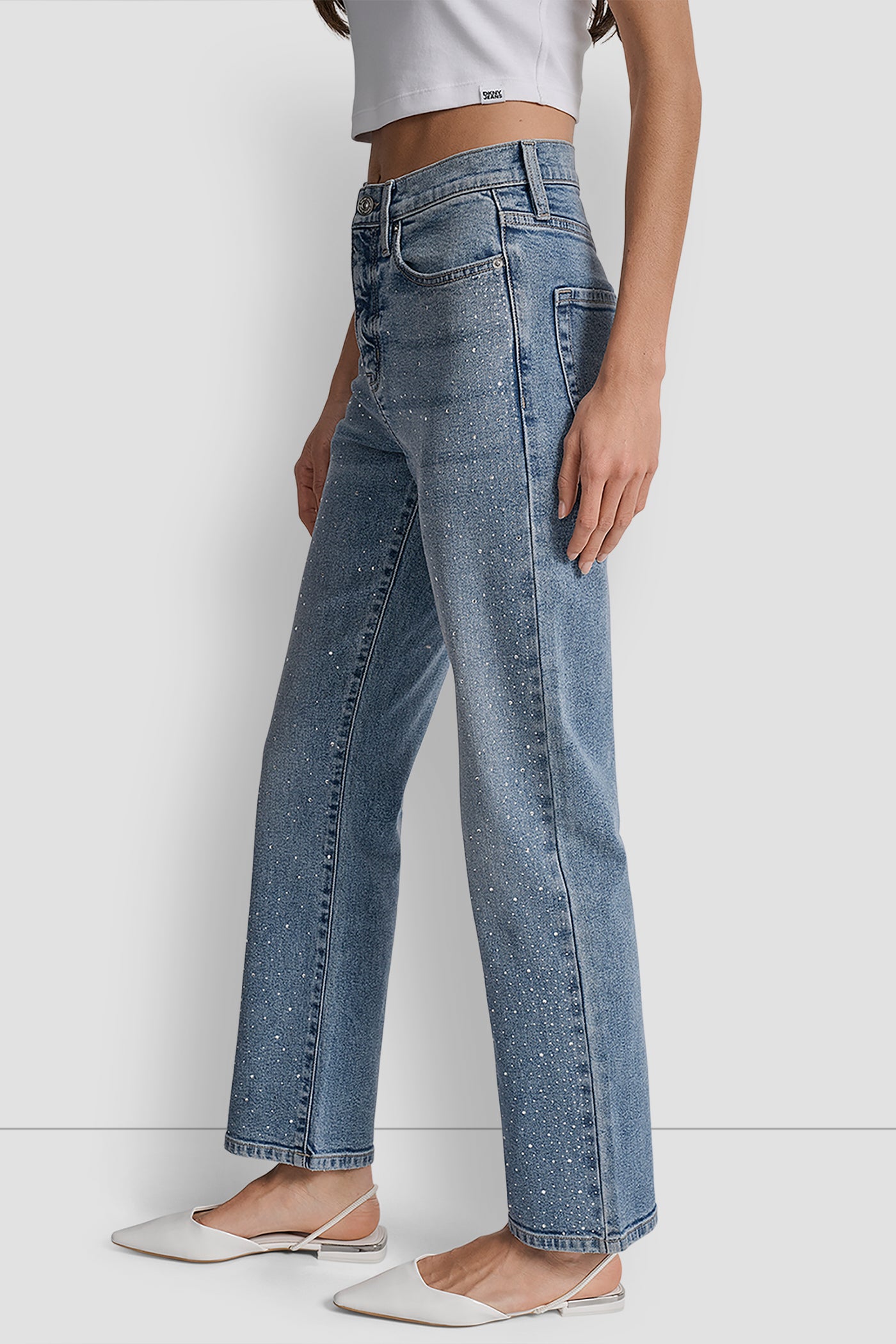 HIGH RISE CLASSIC STRAIGHT WITH MIXED EMBELLISHMENT VIEW 3 | New Arrivals