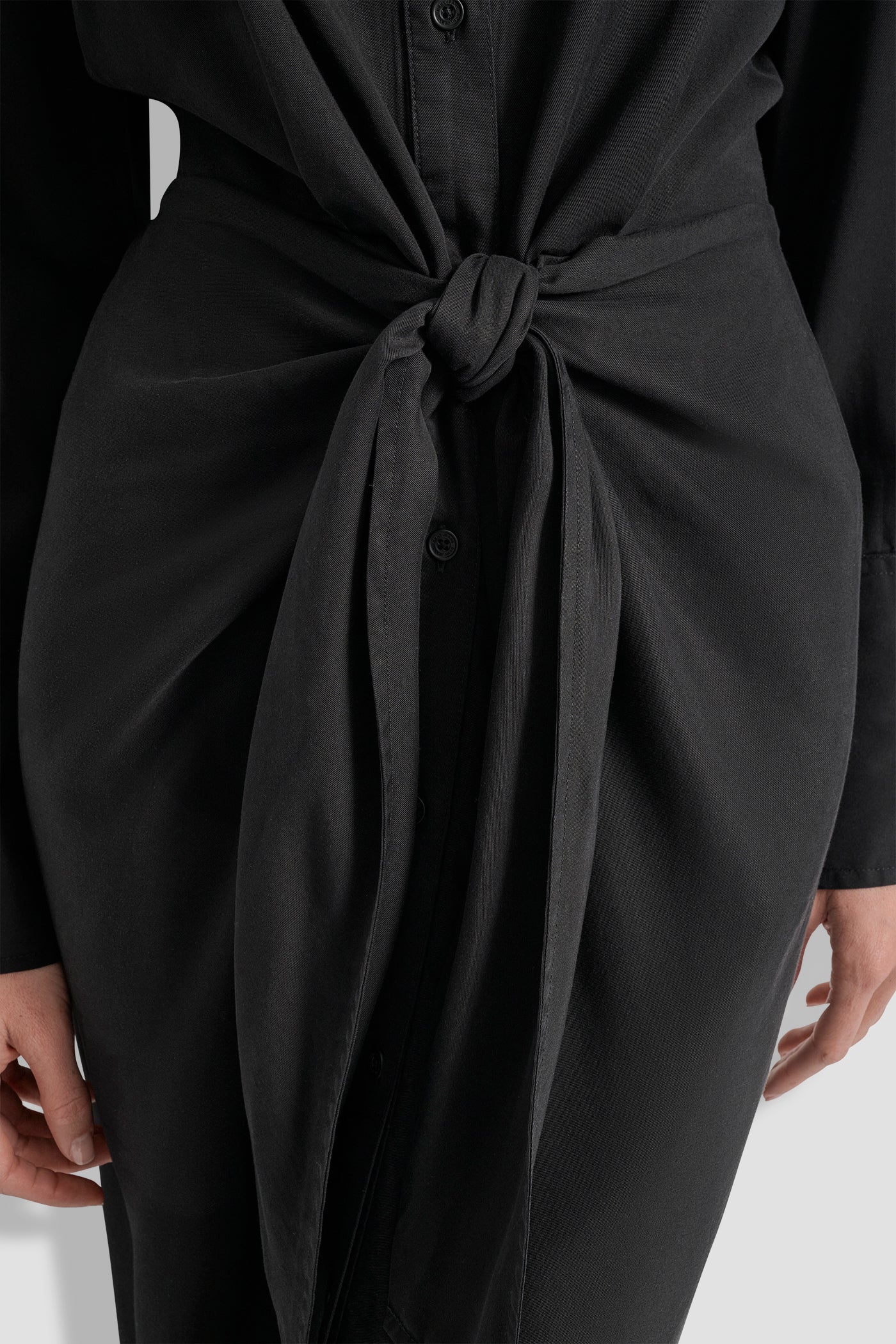 GARMENT DYE LONG SLEEVE BUTTON FRONT SHIRT DRESS VIEW 5 | SELECT STYLES