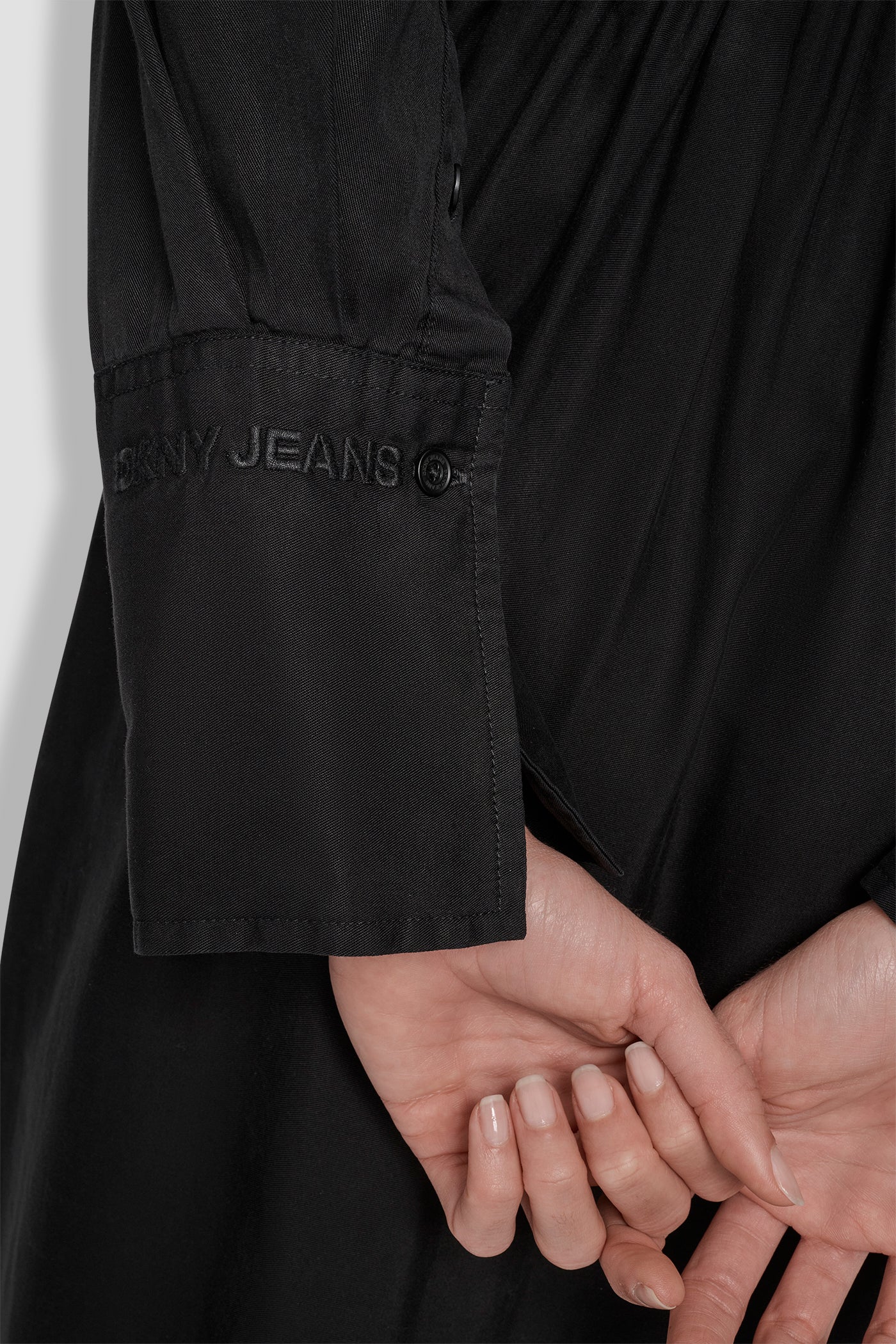 GARMENT DYE LONG SLEEVE BUTTON FRONT SHIRT DRESS VIEW 6 | SELECT STYLES