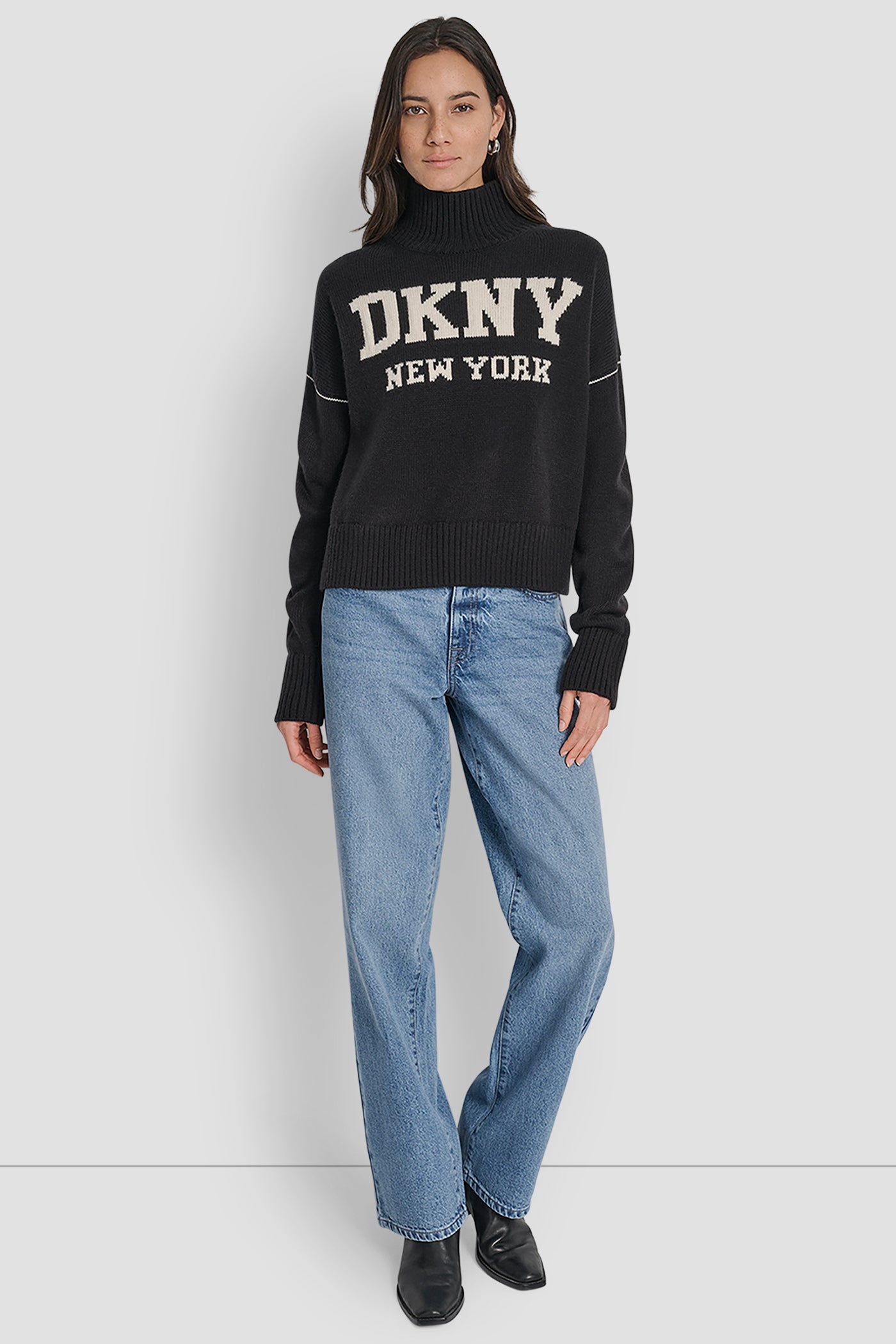 LOGO INTARSIA MOCK-NECK SWEATER VIEW 6 | Clothing