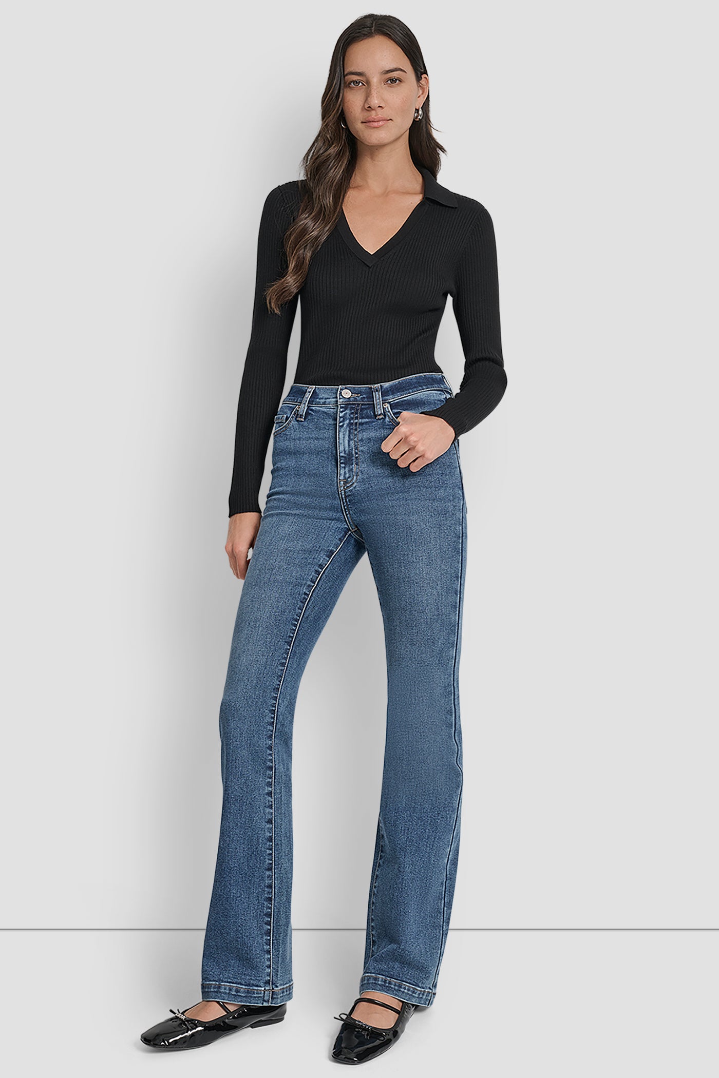 WILLIAMSBURG HIGH RISE FLARE  32 INCH INSEAM VIEW 5 | DKNY Promo