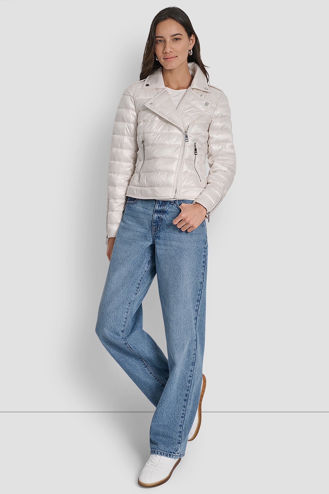 MOTO STYLE LIGHT WEIGHT PUFFER JACKET VIEW 9 | New Arrivals
