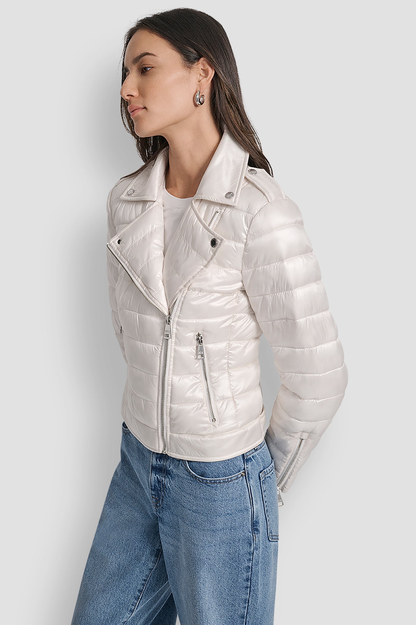 MOTO STYLE LIGHT WEIGHT PUFFER JACKET VIEW 3 | New Arrivals