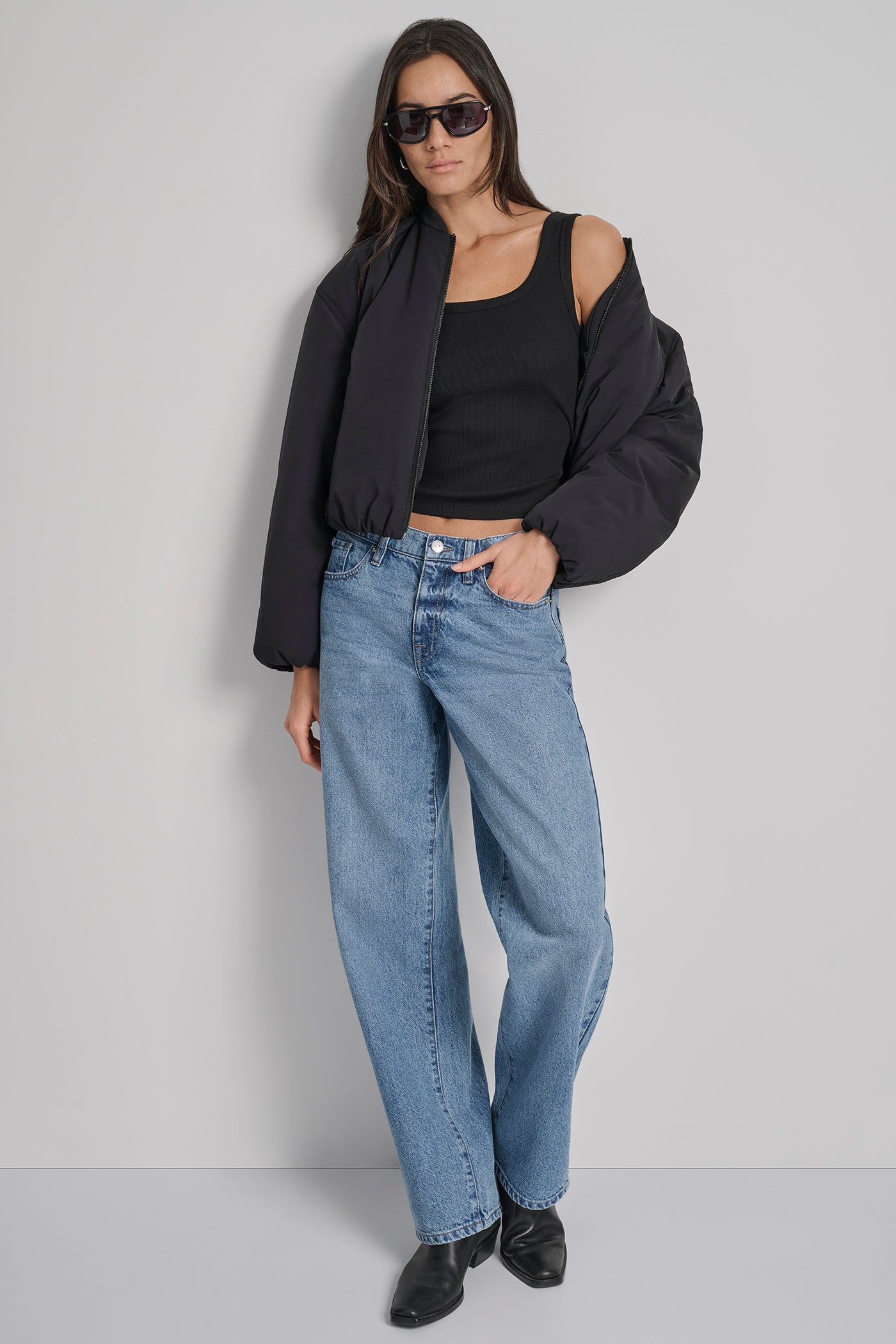 MATTE NYLON BOMBER STYLE JACKET VIEW 9 | WOMENS COATS & JACKETS