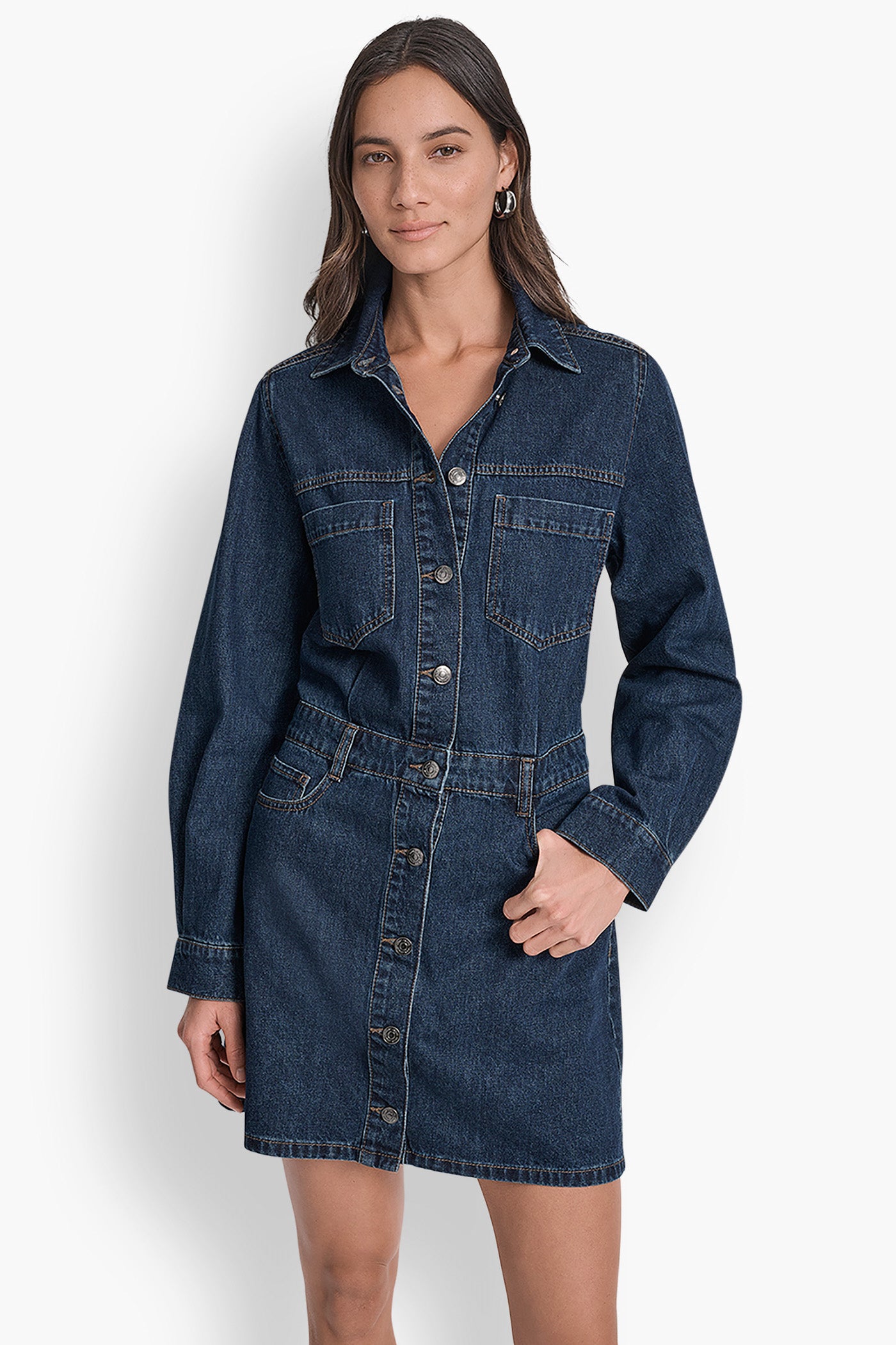 DENIM MINI SHIRT DRESS VIEW 4 | Dresses & Jumpsuits