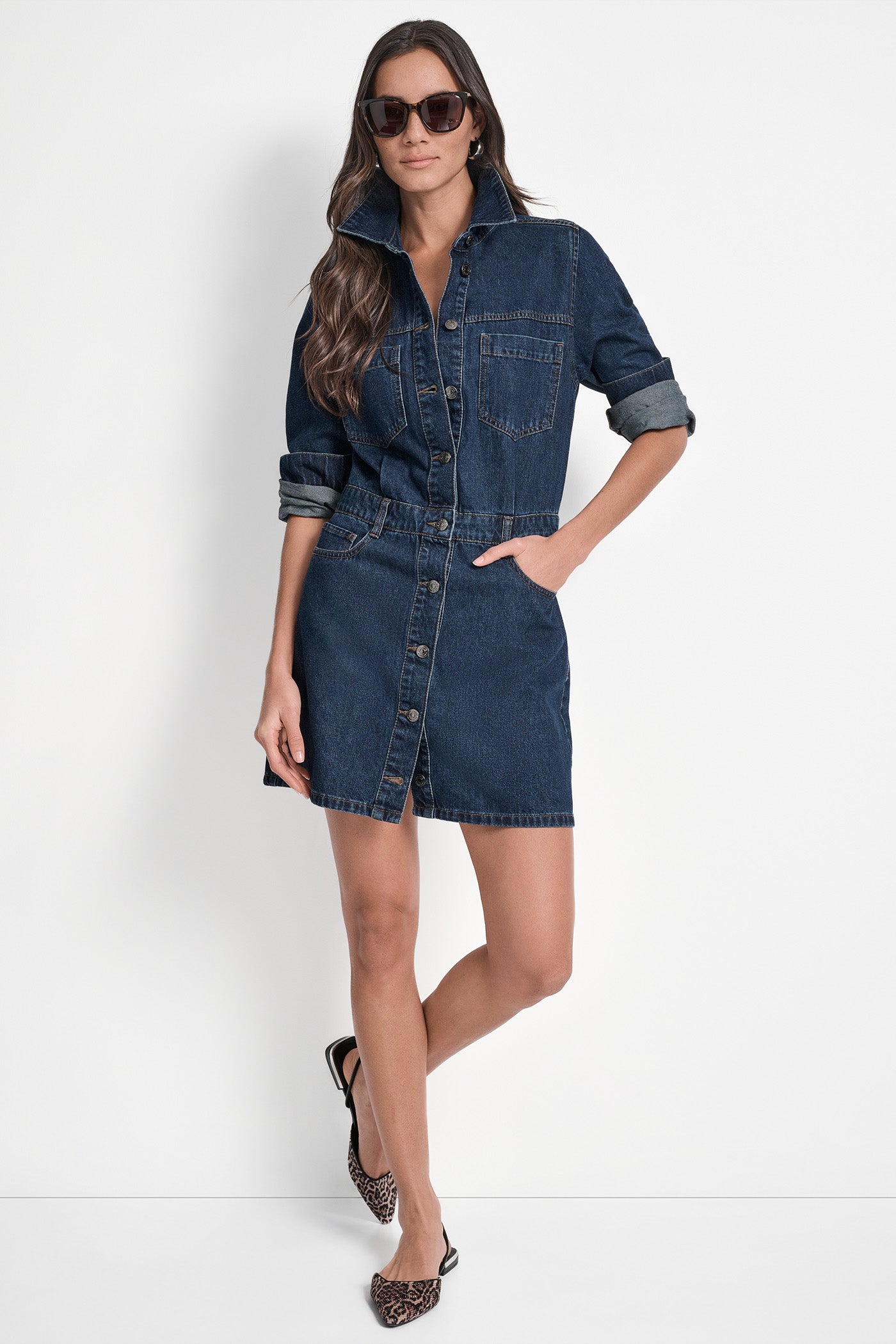 DENIM MINI SHIRT DRESS VIEW 7 | Dresses & Jumpsuits