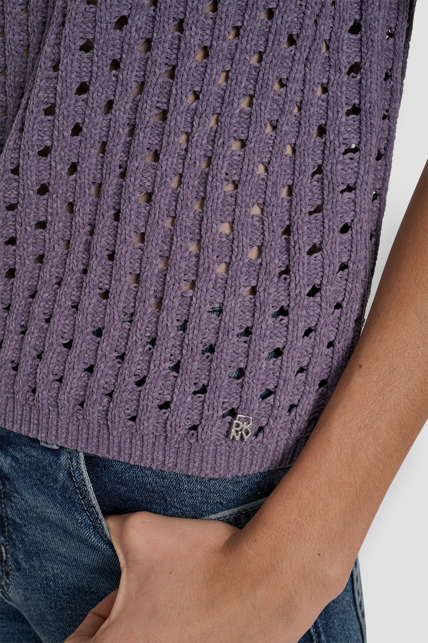 OPEN STITCH CREW NECK SHORT SLEEVE SWEATER VIEW 4 | Clothing